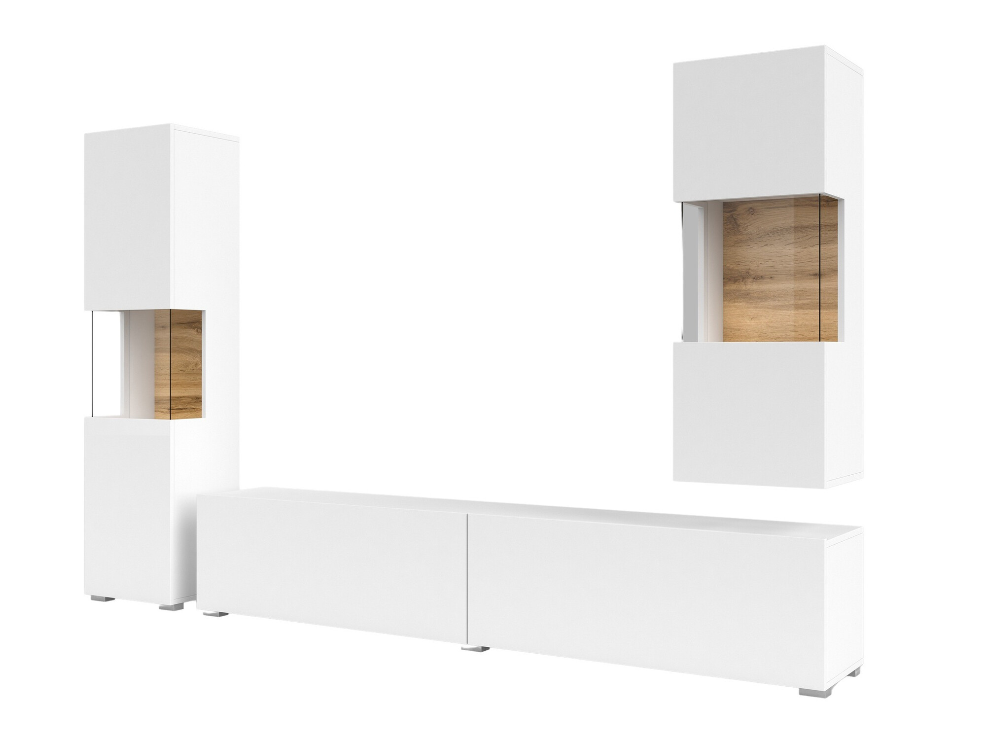 Living room set Revmiru 106 (White + Wotan Oak)