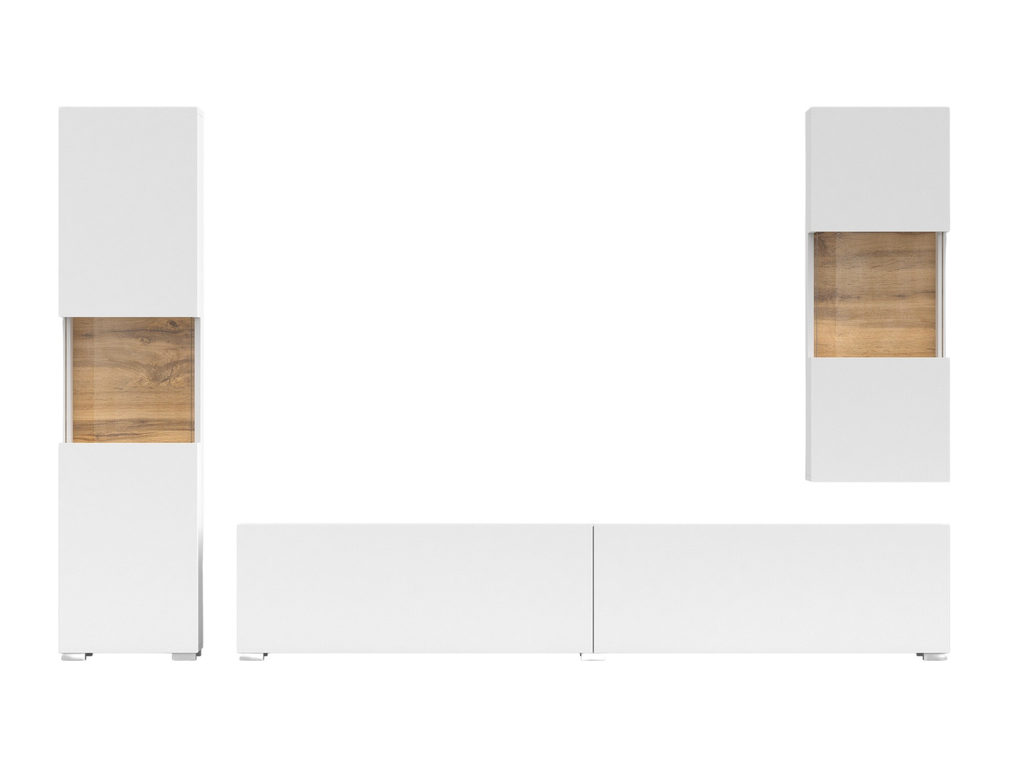Living room set Revmiru 106 (White + Wotan Oak)