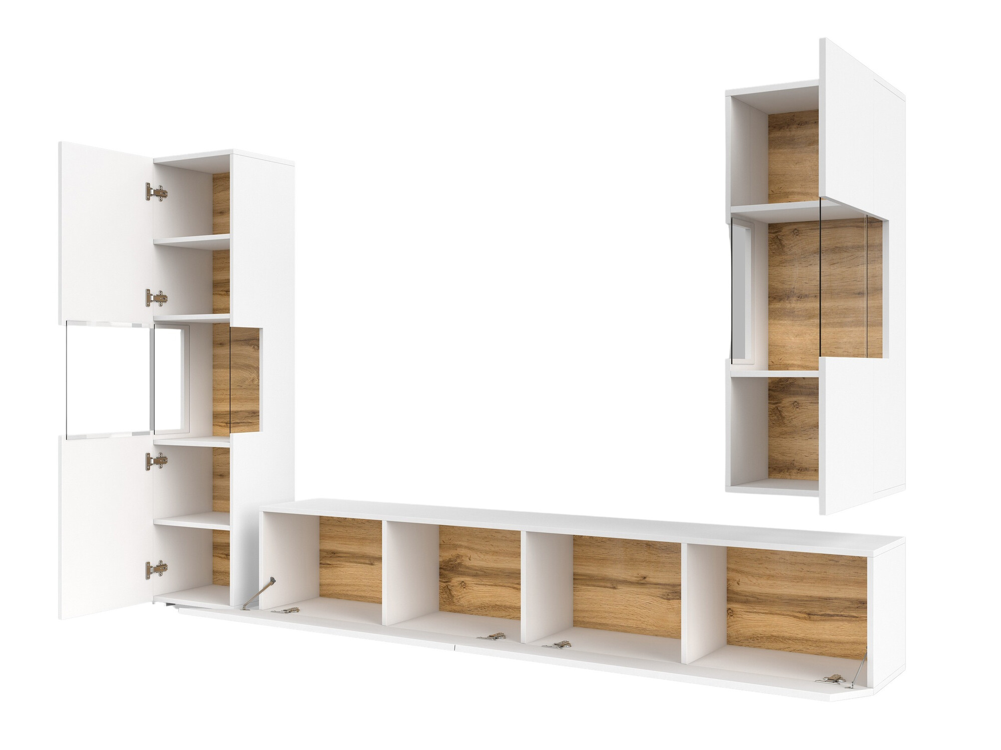 Living room set Revmiru 106 (White + Wotan Oak)