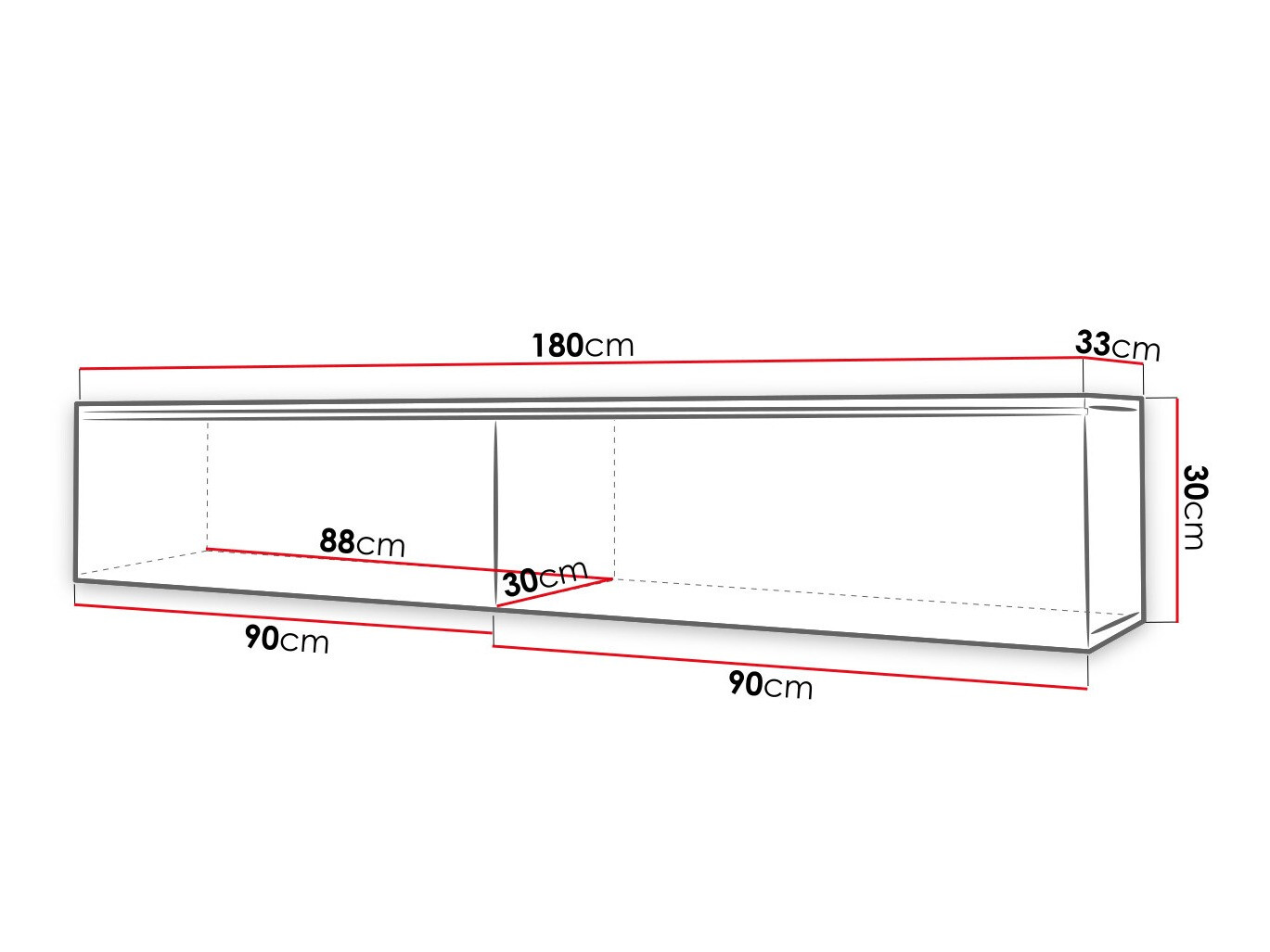 TV stand Sarasota 164 (Graphite + Black)