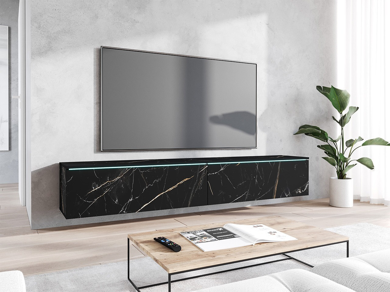 TV stand Scientia I (Black marble)