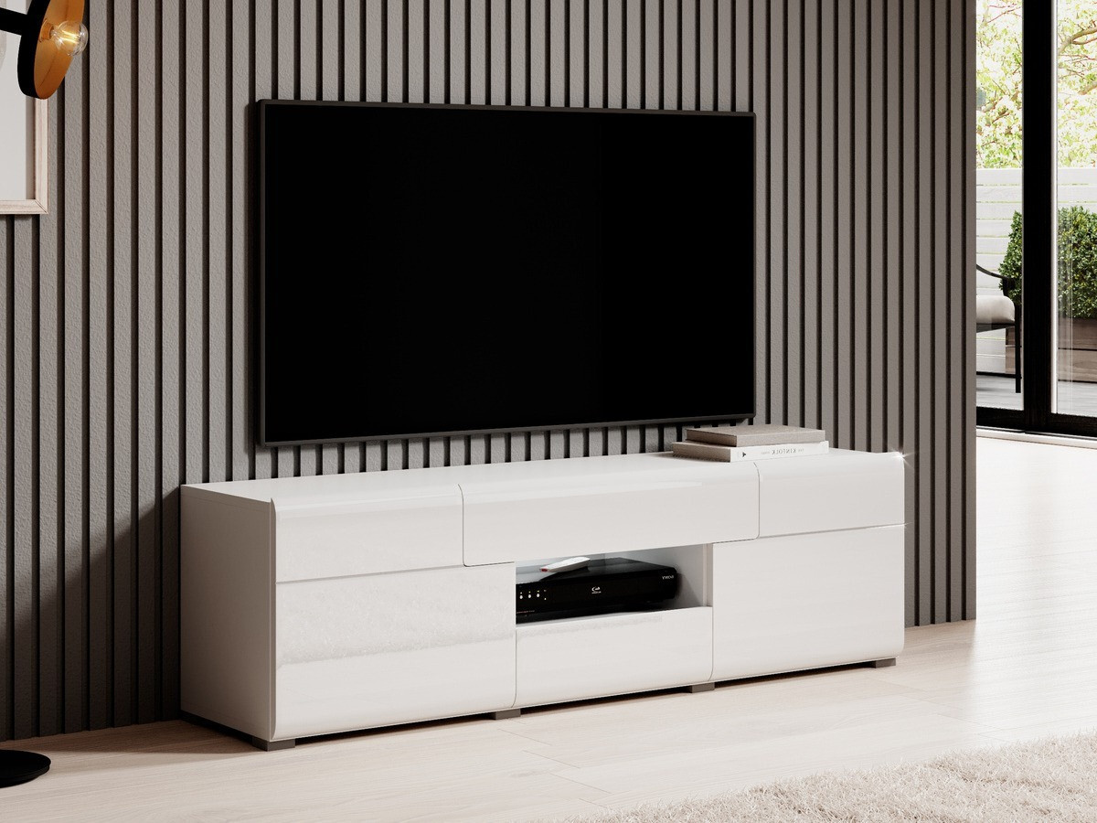 TV stand Torsone 101 (White + Glossy white)