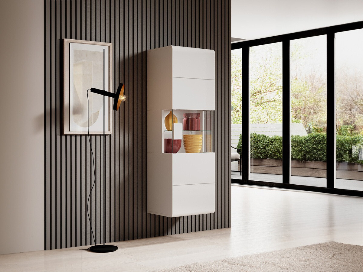 Wall shelf Torsone 109 (White + Glossy white)