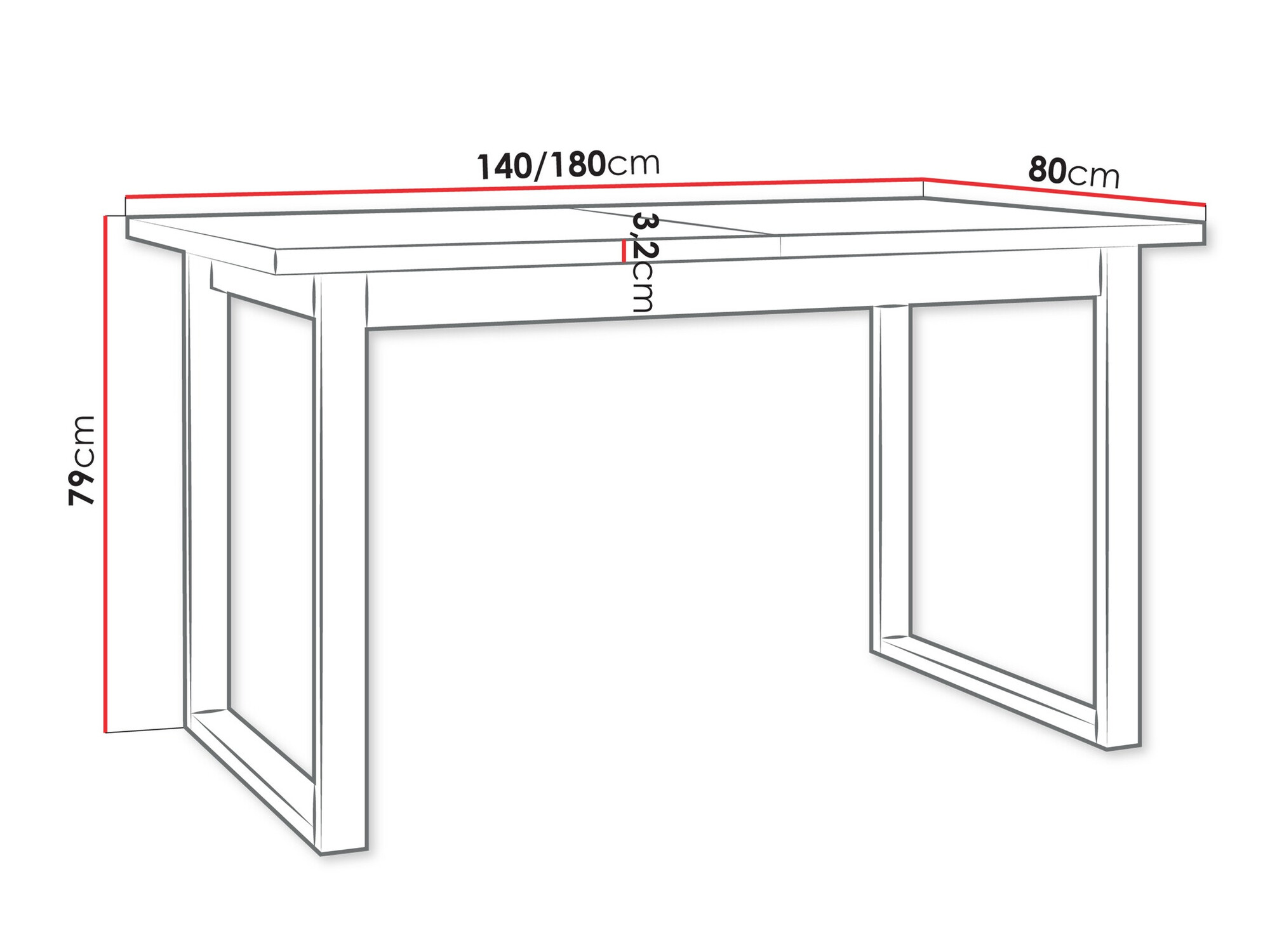 Table Victorville 353 (Sonoma oak + Black)