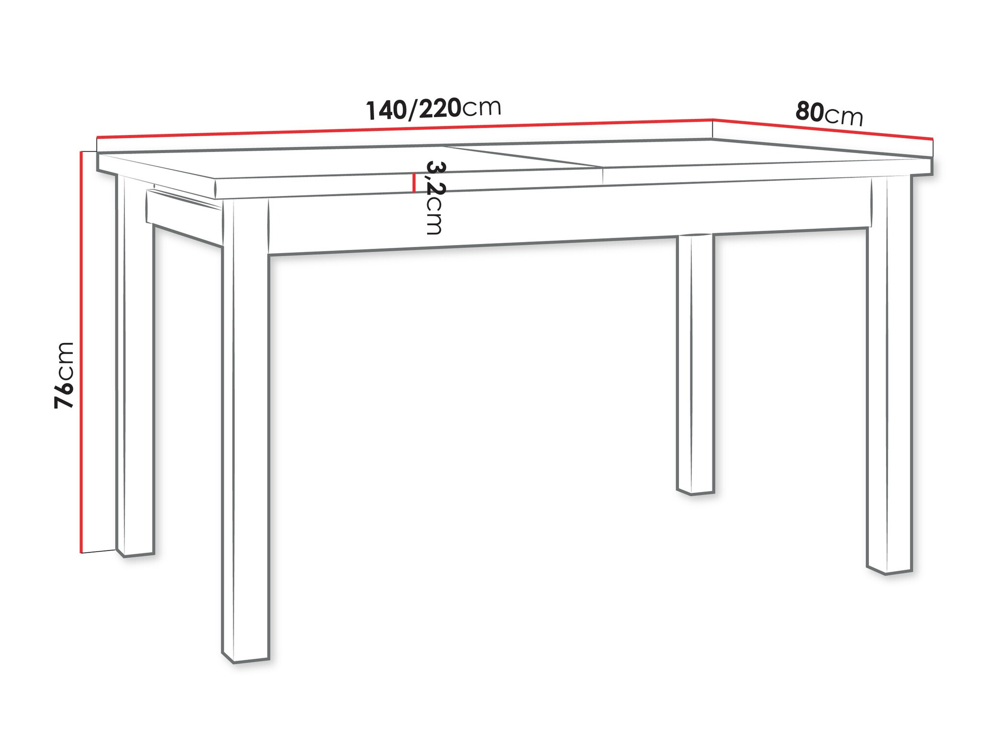 Table Victorville 359 (Grandson oak + White)