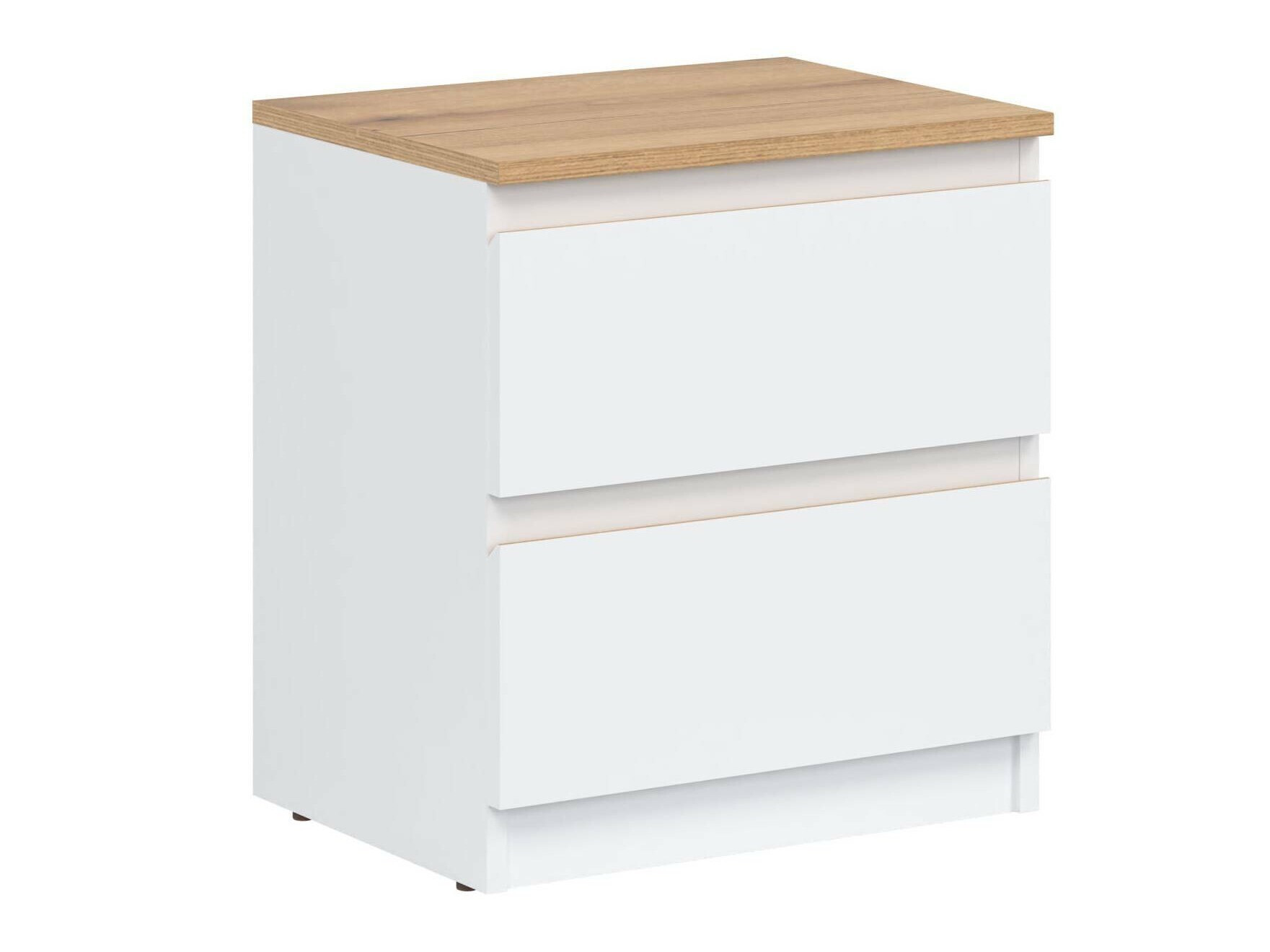 Bedside table Catelbi 109 (White + Oak)