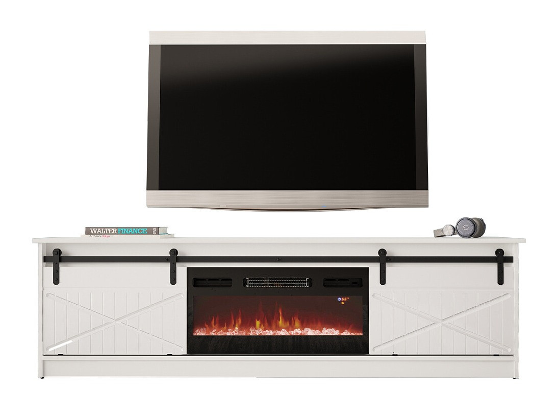 TV stand Charlotte 165 (White + Glossy white)