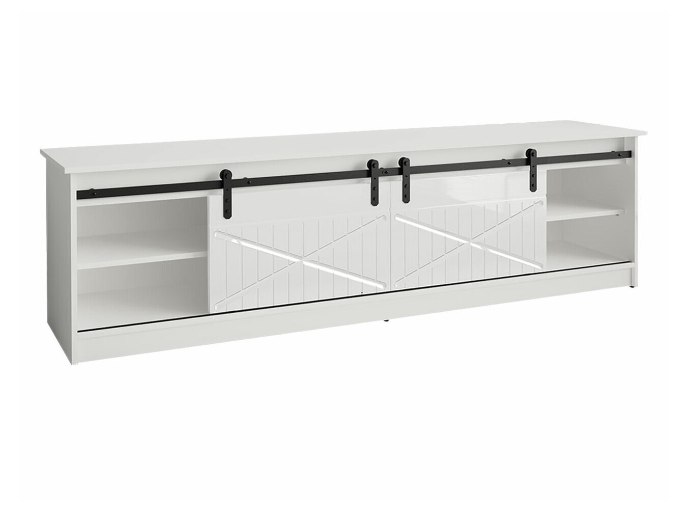 TV stand Charlotte 165 (White + Glossy white)