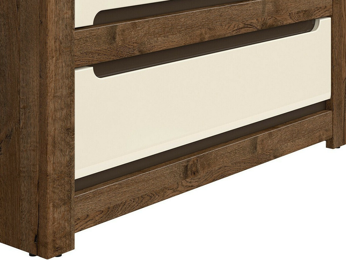 Chest of drawers Ophevaru 100 (Glossy cream + April oak)