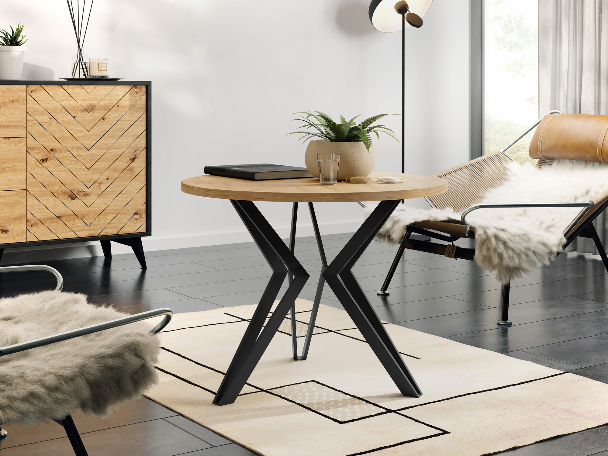 Coffee table Dearborn 105 (Golden oak + Black)