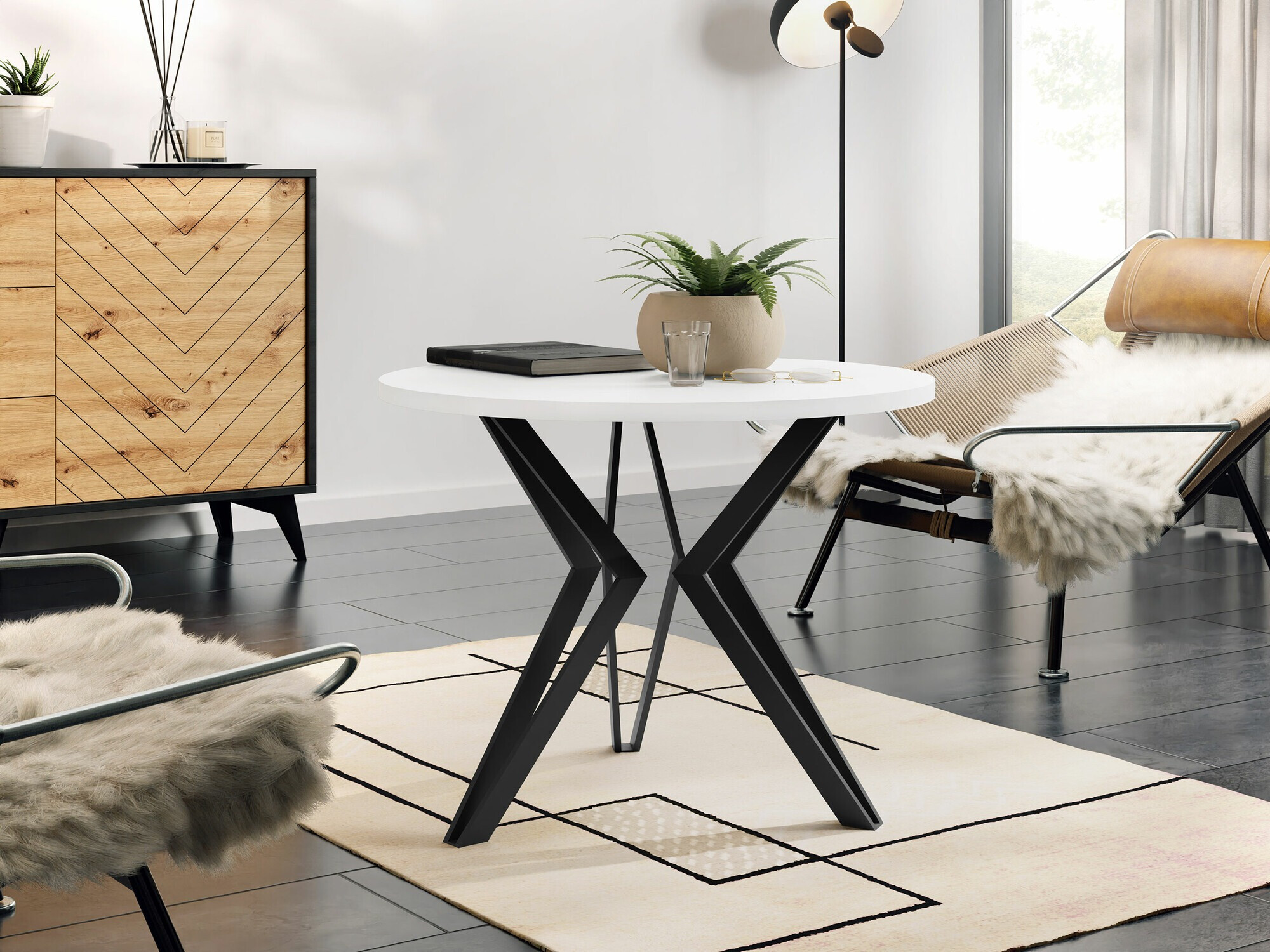 Coffee table Dearborn 105 (White + Black)
