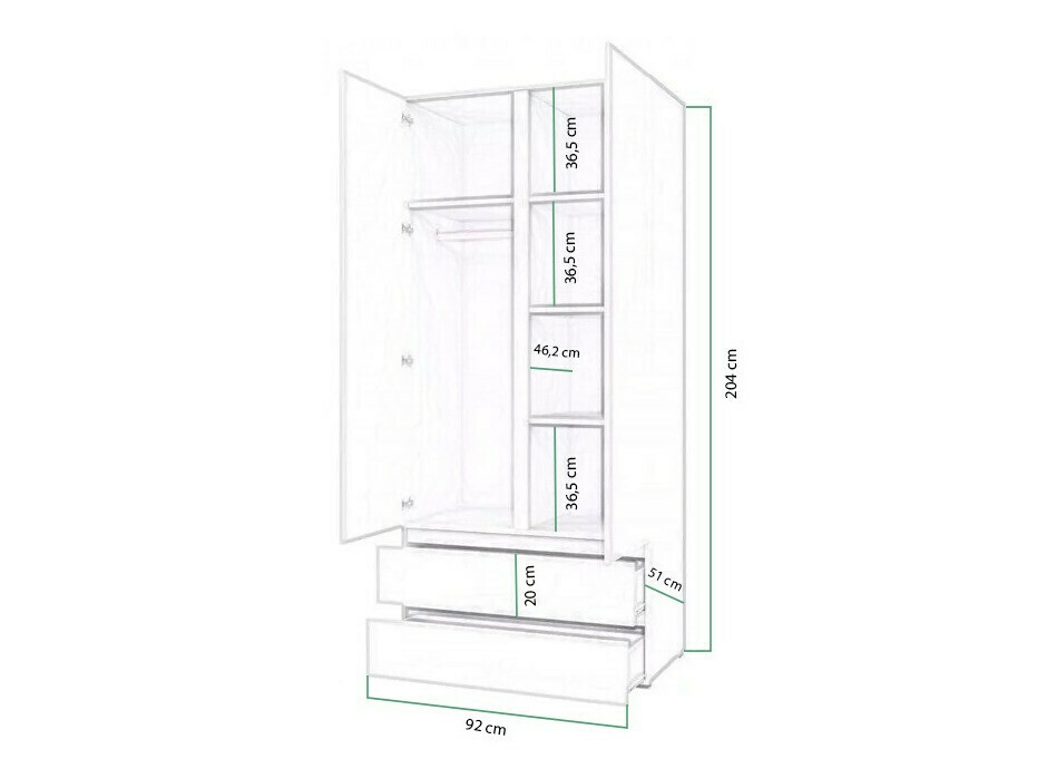 Wardrobe Cirdora 101 (Riviera oak)
