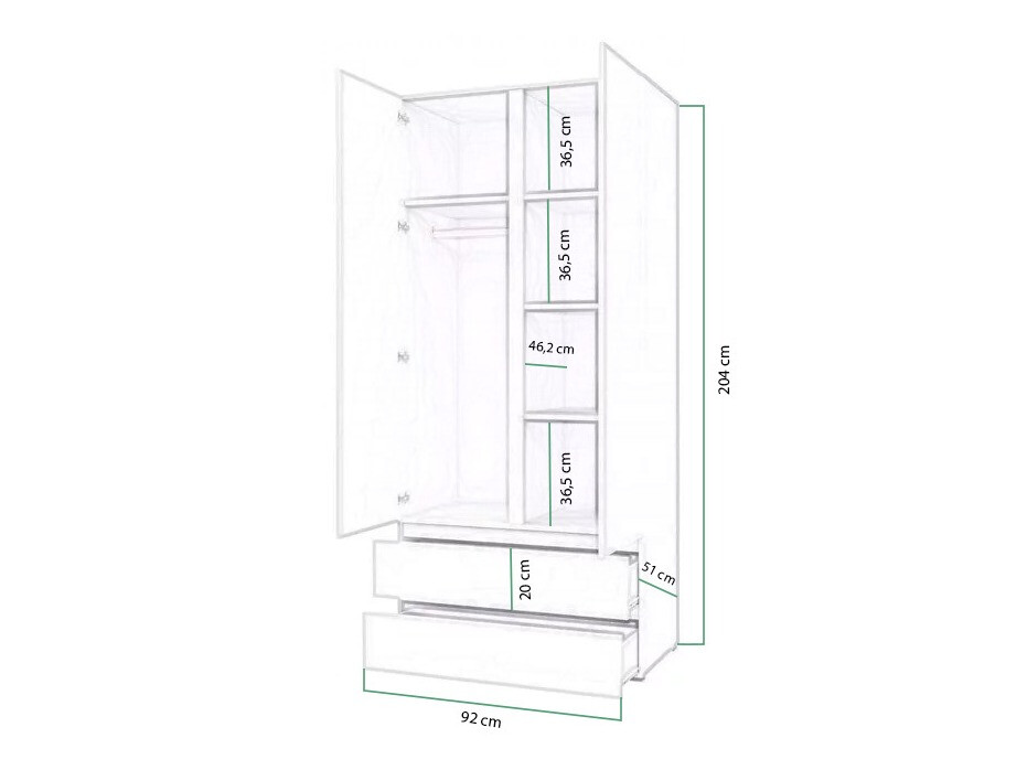 Wardrobe Cirdora 101 (Sonoma oak)