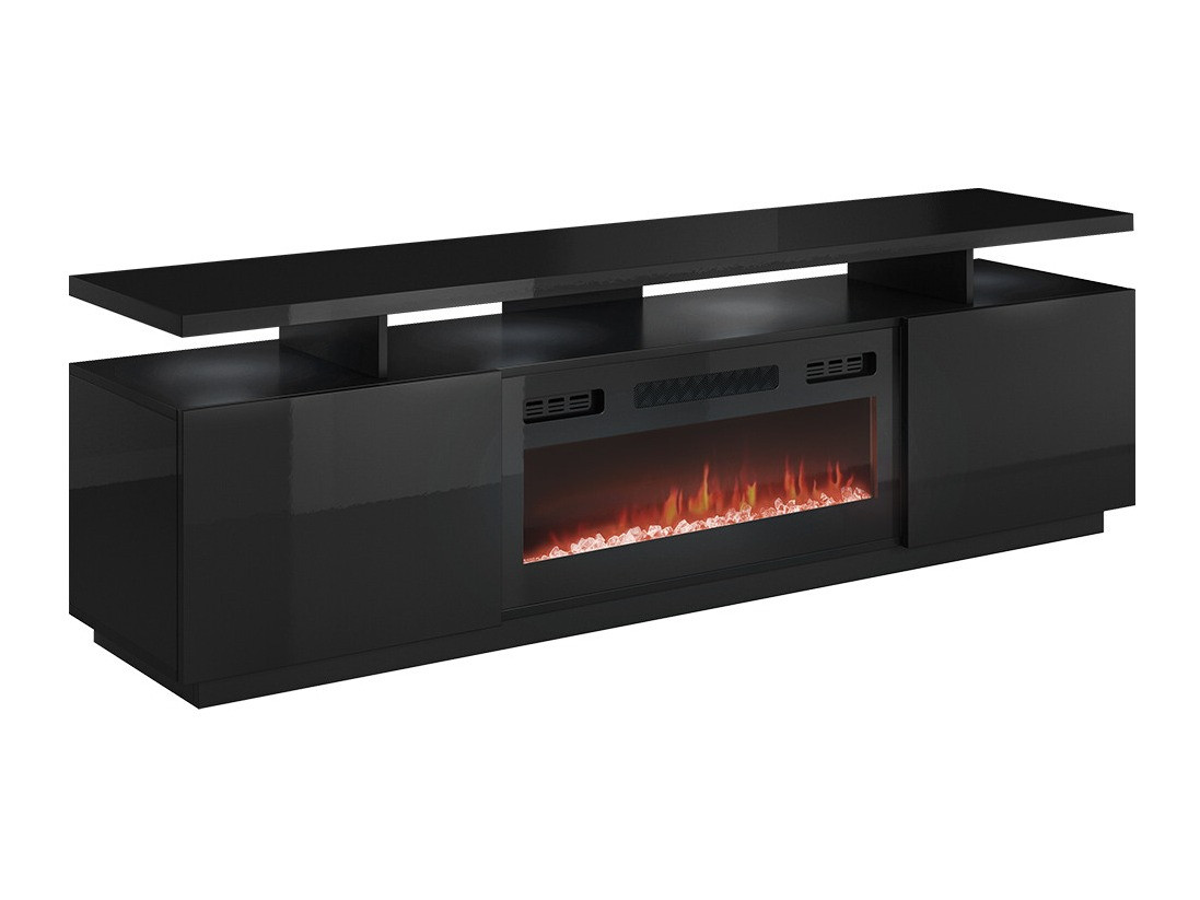TV stand Figura I (Black + Glossy black)