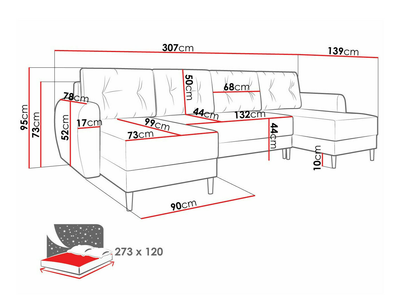 Corner sofa Memphis 110 (Itaka 16)