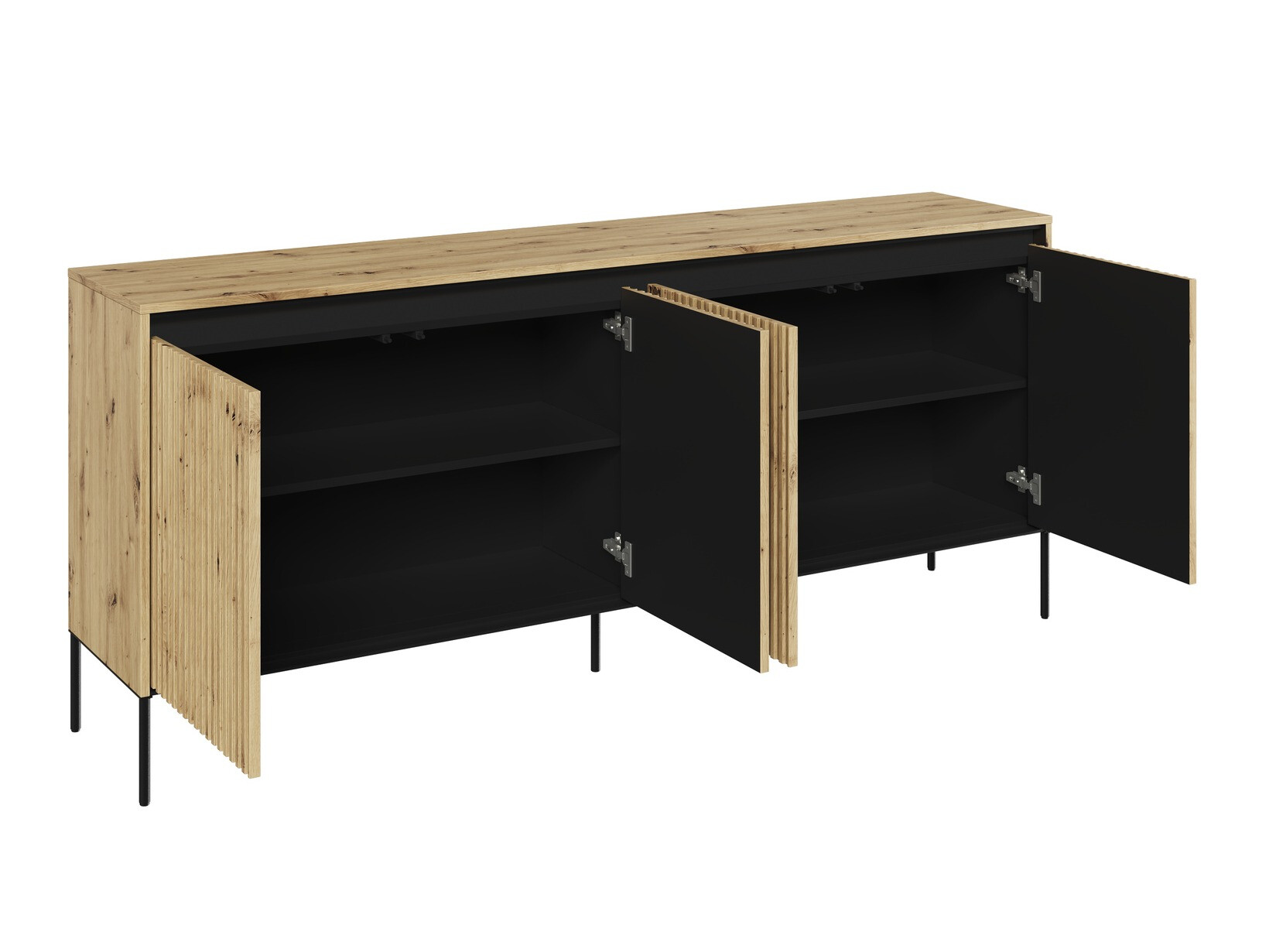 Sideboard Fernolu 103 (Artisan oak + Black)