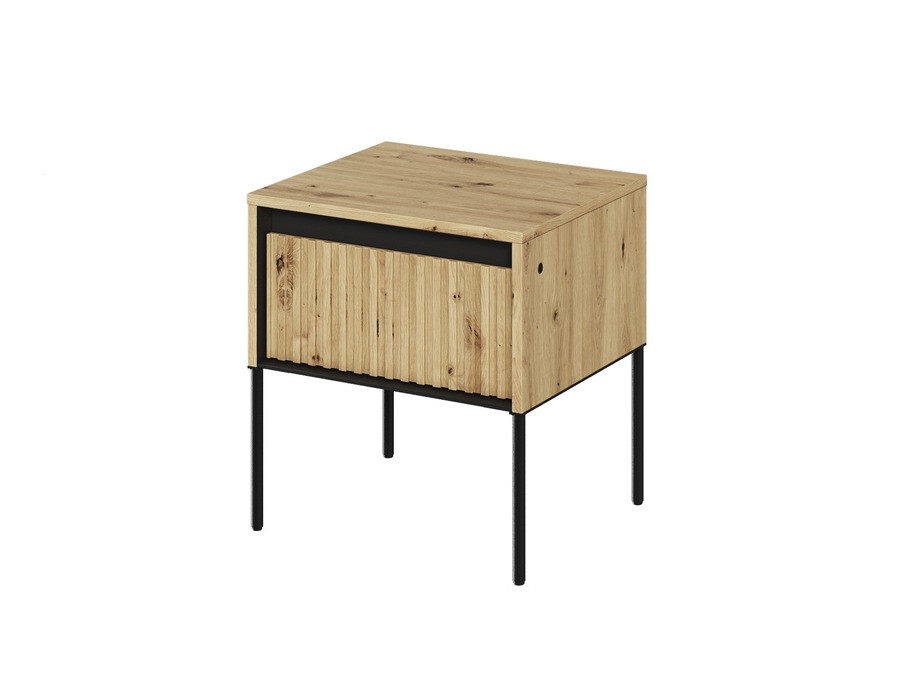 Bedside table Fernolu 111 (Artisan oak + Black)