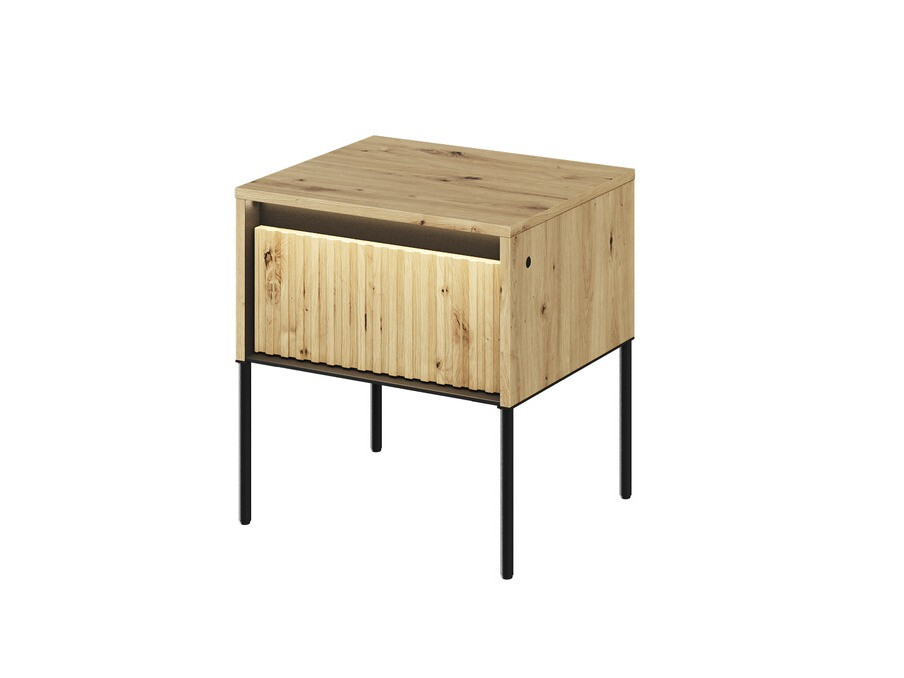 Bedside table Fernolu 111 (Artisan oak + Black)