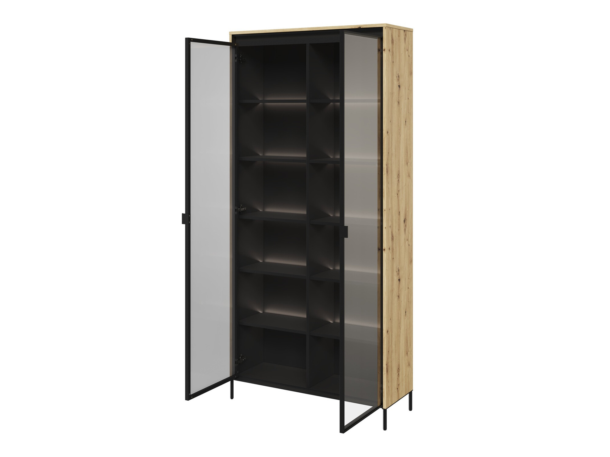 Bookcase Fernolu 106 (Artisan oak + Black)