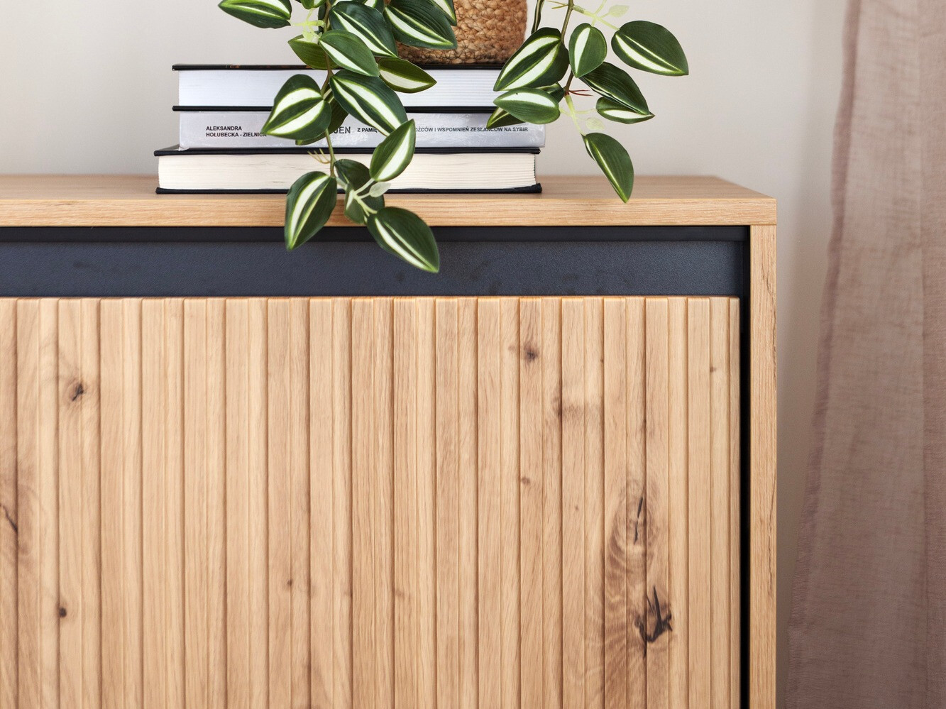 Chest of drawers Fernolu 100 (Artisan oak + Black)