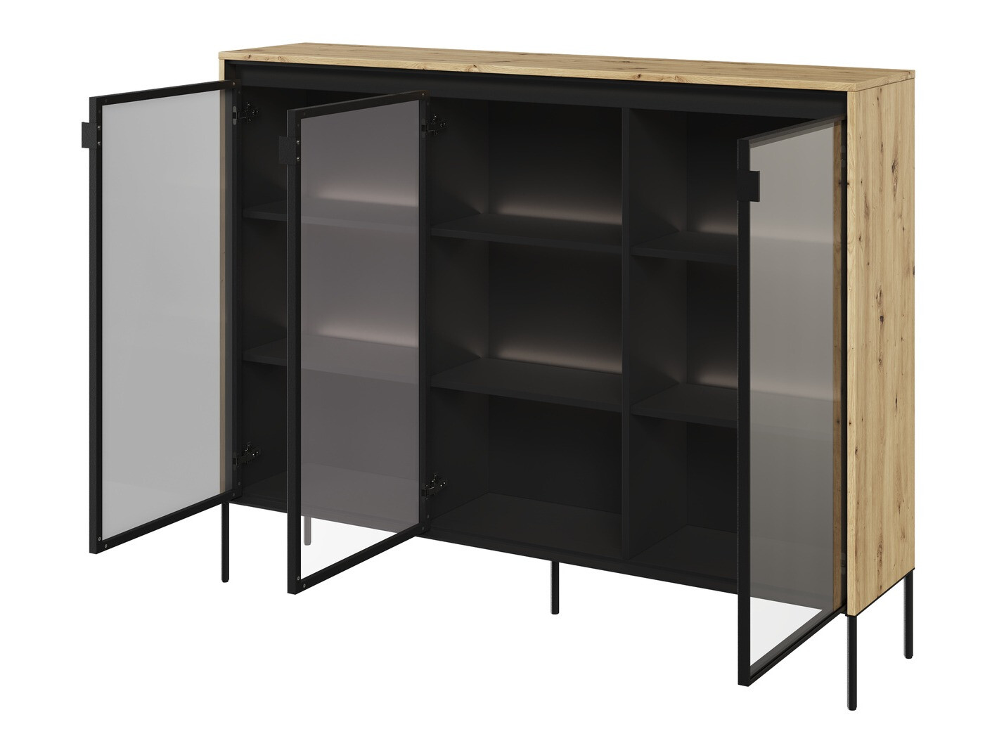 Sideboard Fernolu 108 (Artisan oak + Black)