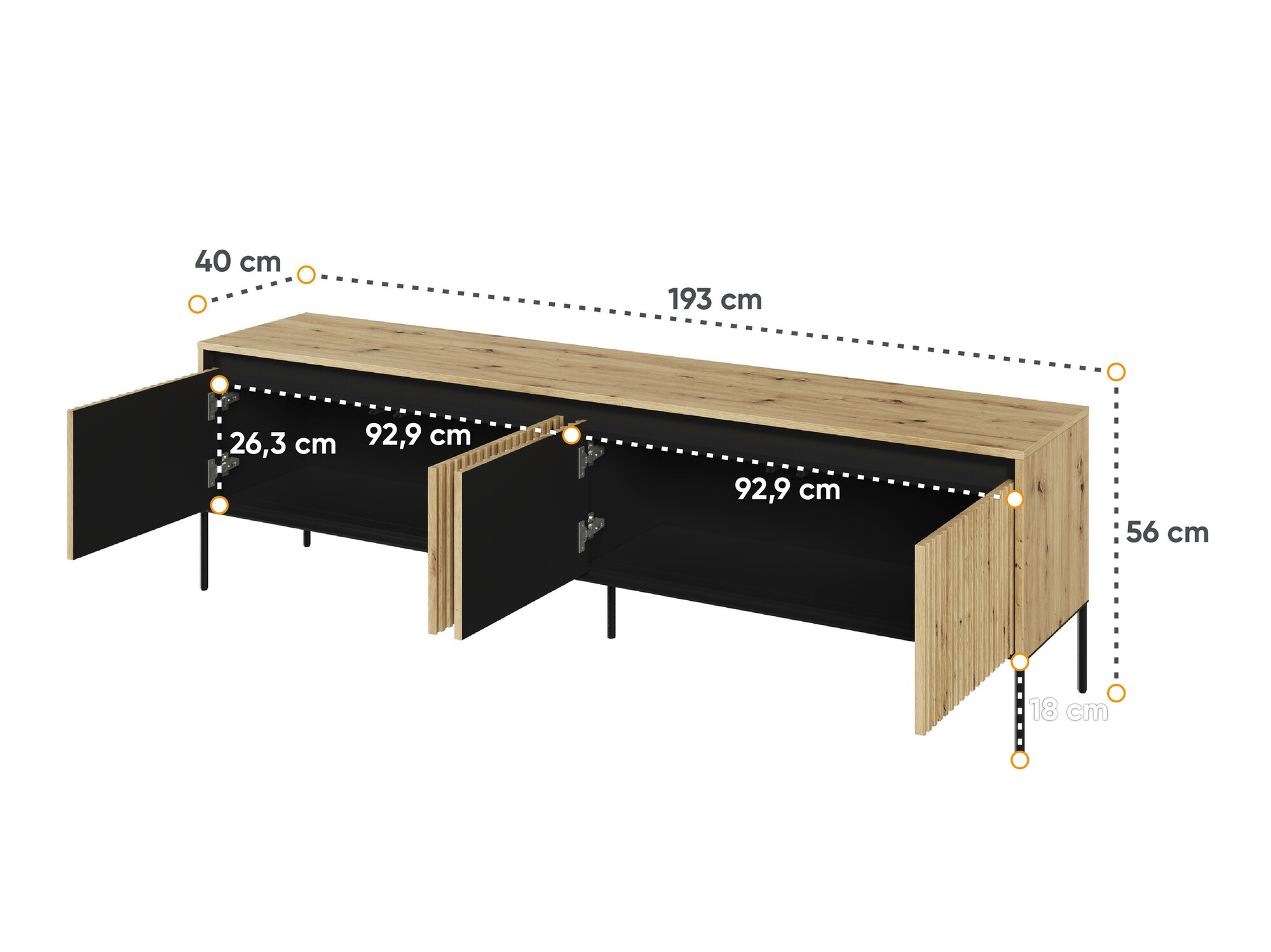 TV stand Fernolu 105 (Artisan oak + Black)