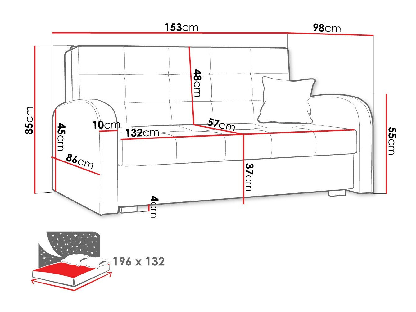 Sofa bed Silona III (Aragon 03)