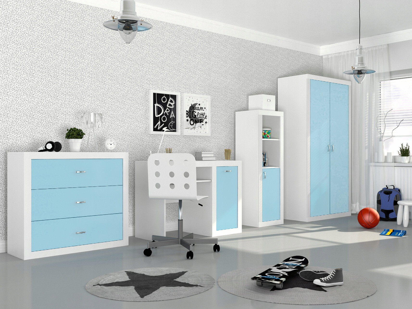 Desk Tentive 102 (White + Blue)