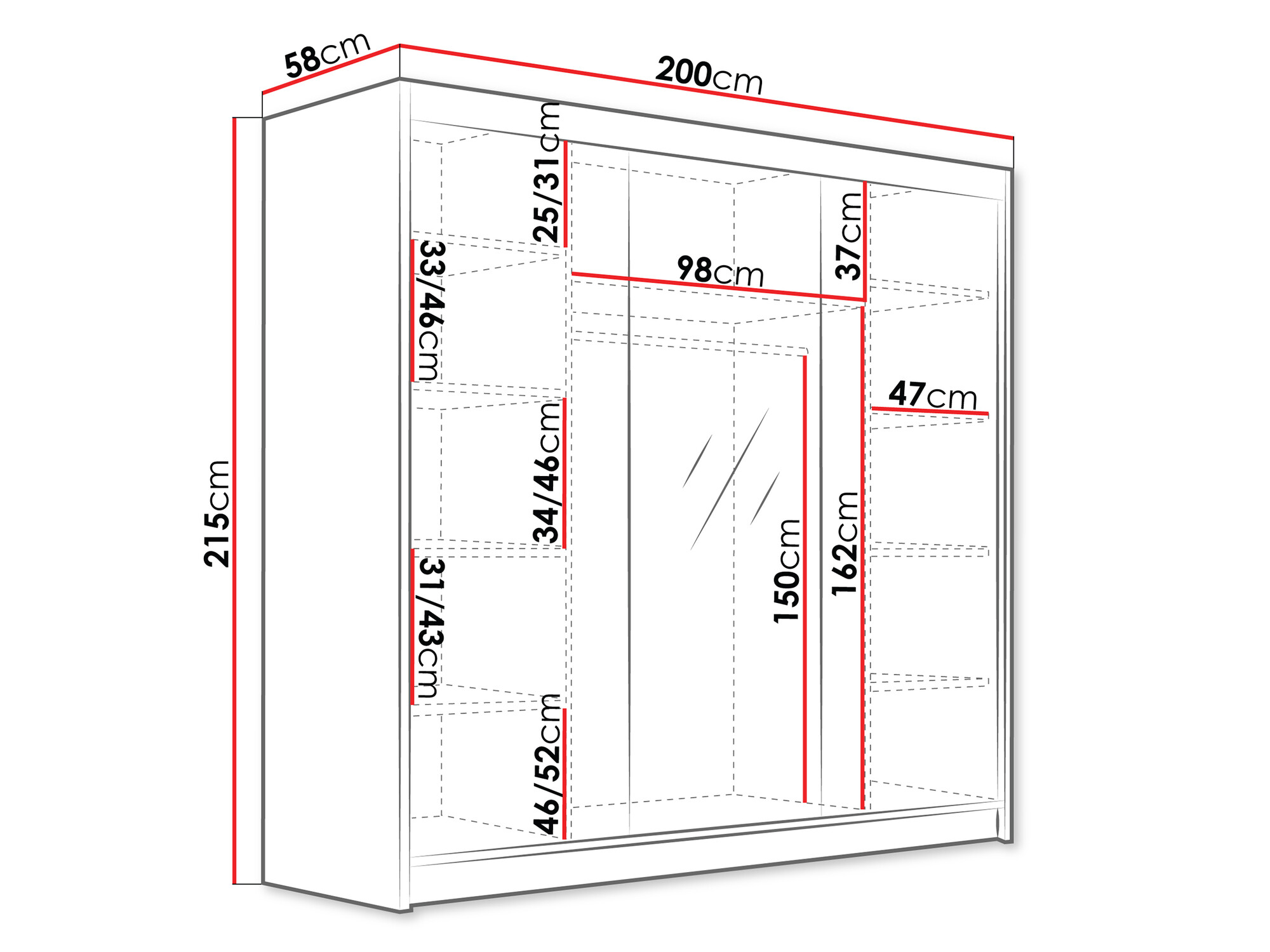 Wardrobe Closico Plenor VI (Black + White)
