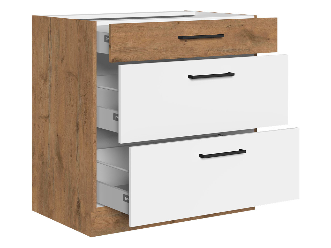 Modular cabinet with drawers Wood Grey 123