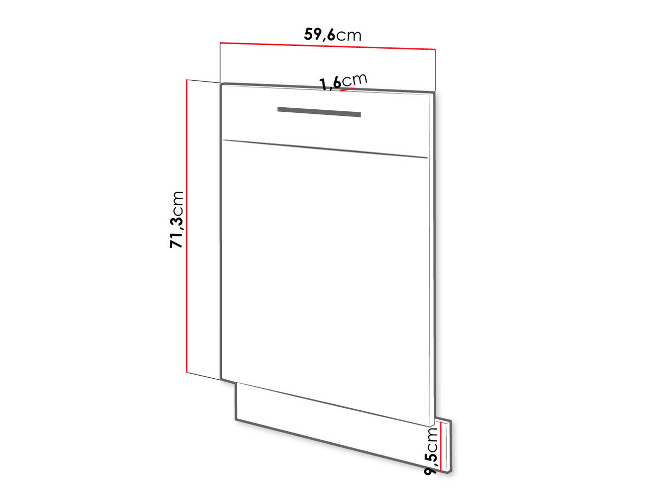 Dishwasher door Wood Grey 107