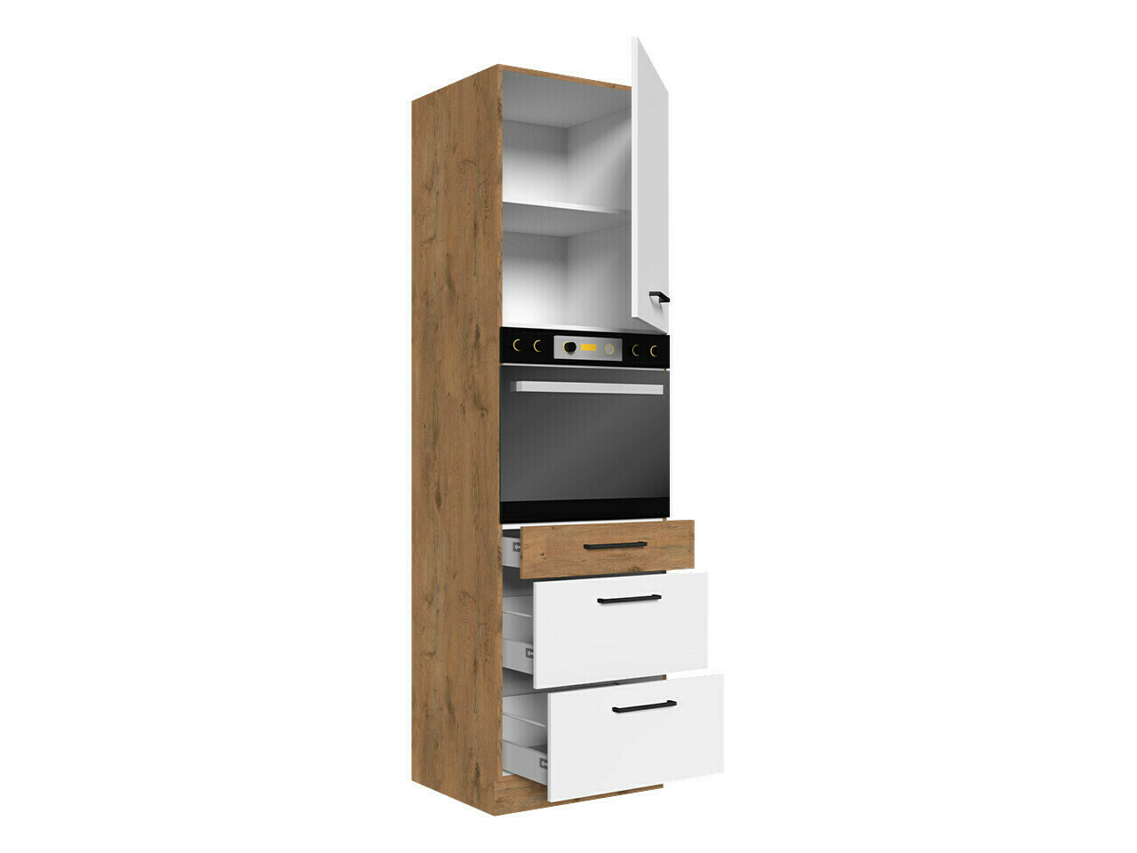 Modular cabinet for built-in appliances Wood Grey 126