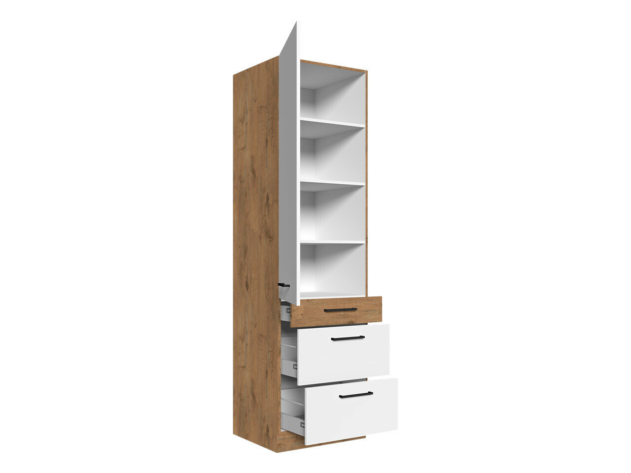 Modular cabinet with doors Wood Grey 127