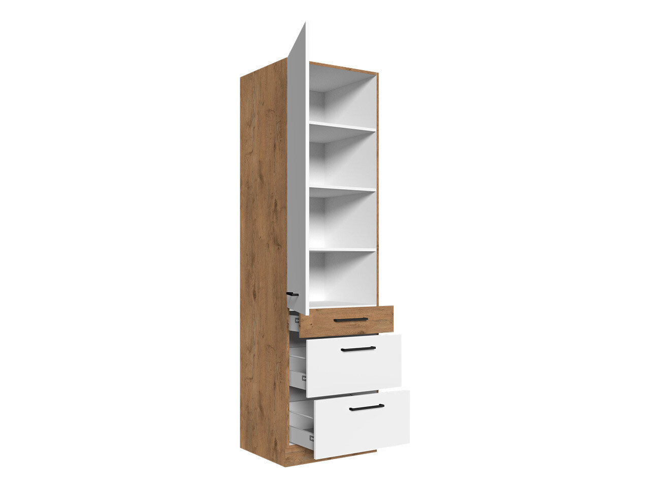 Modular cabinet with doors Wood White 127