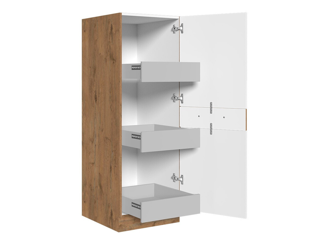 Modular cabinet with drawer and doors Wood White 100