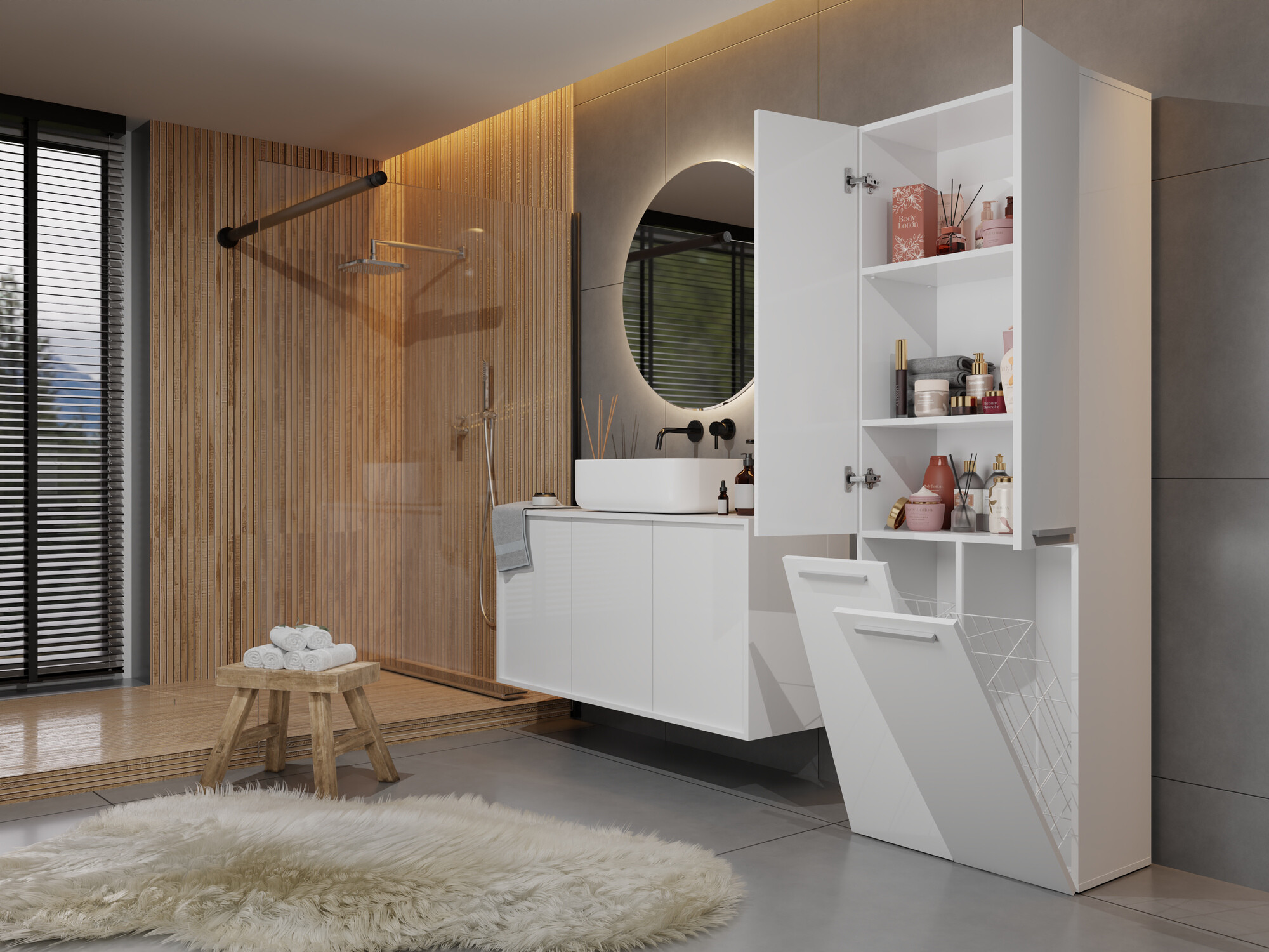 Standing bathroom cabinet Nolmaru 102 (White)