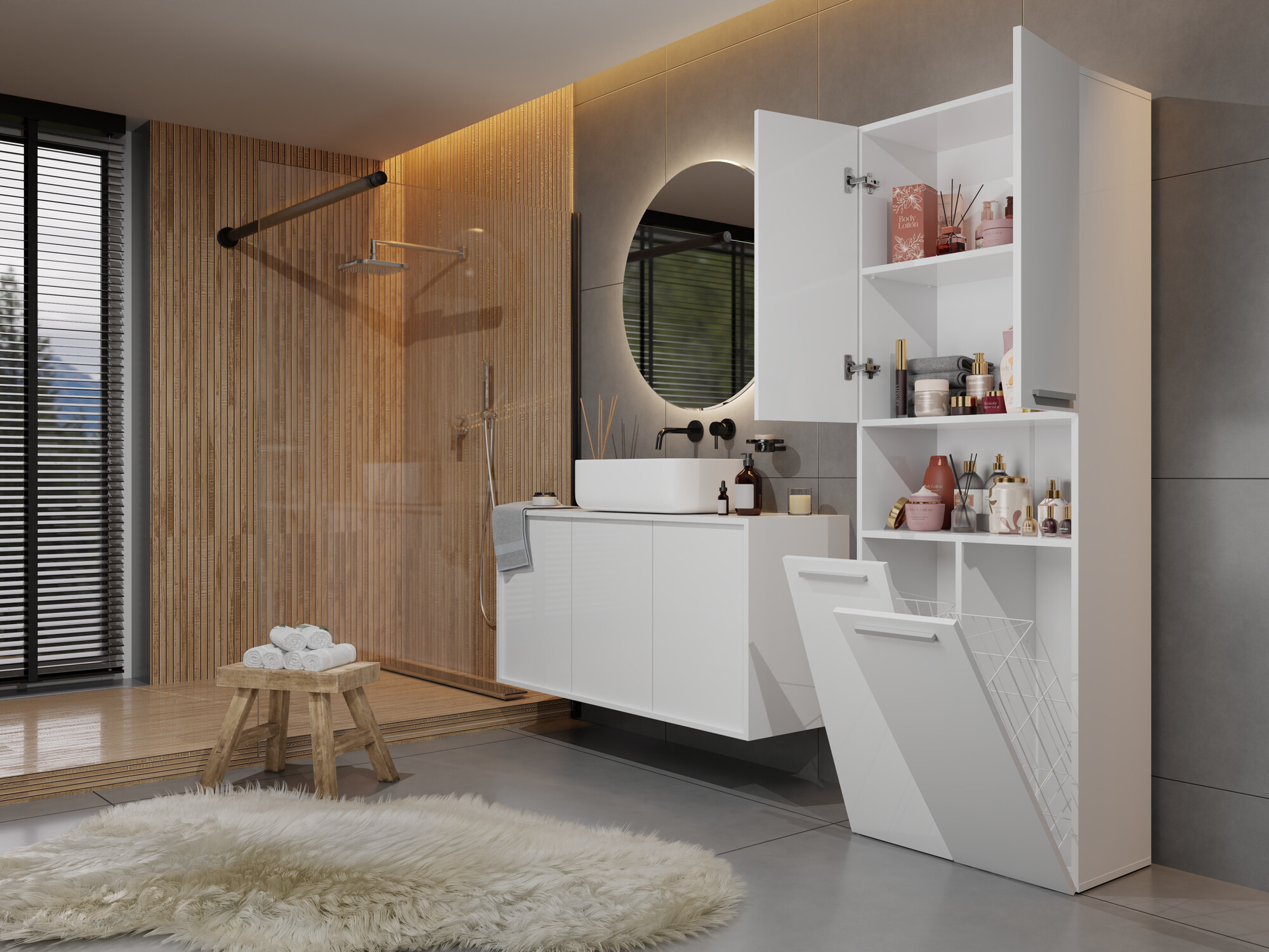 Standing bathroom cabinet Nolmaru 103 (White)