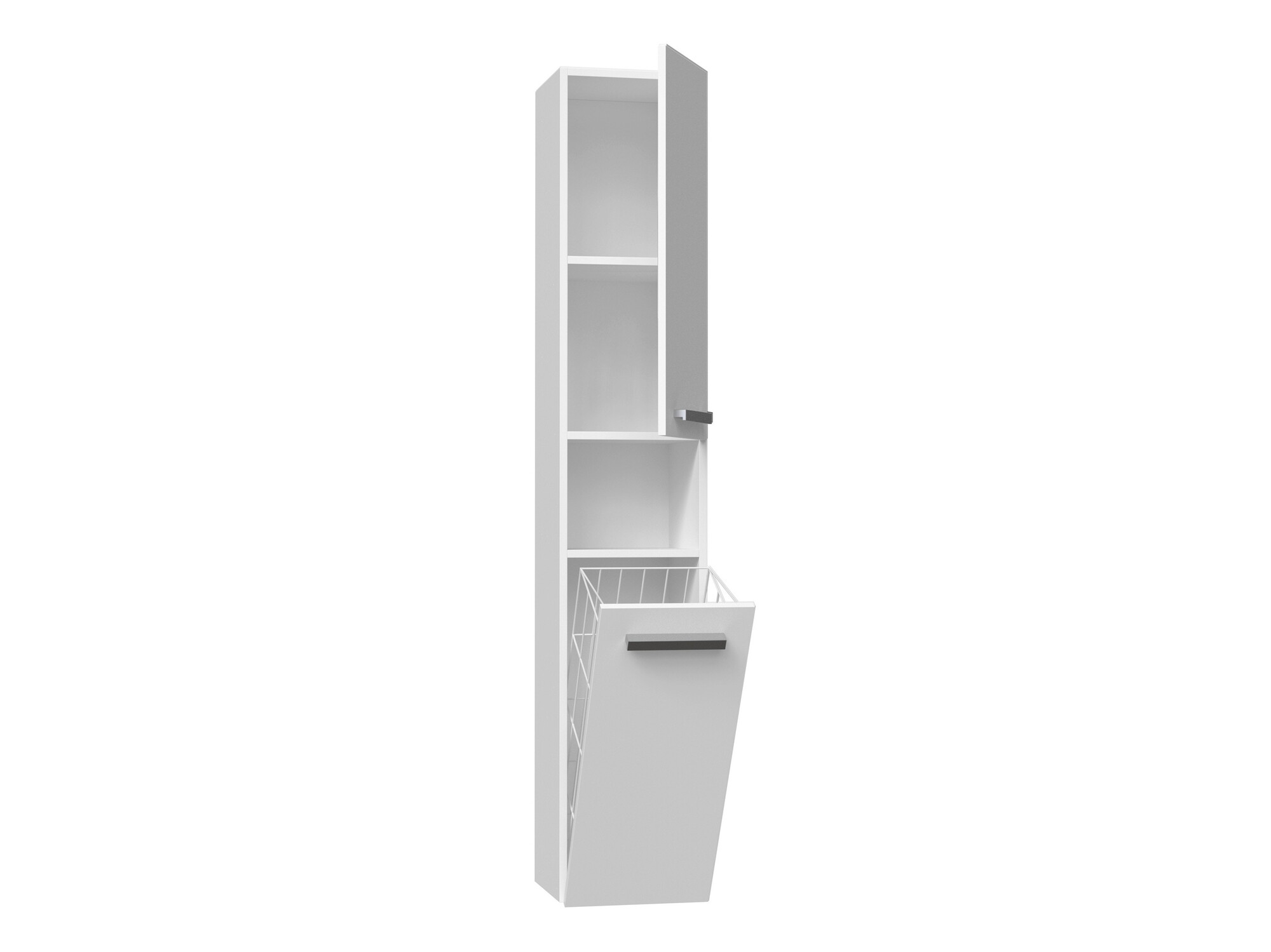 Standing bathroom cabinet Nolmaru 106 (White + Glossy white)