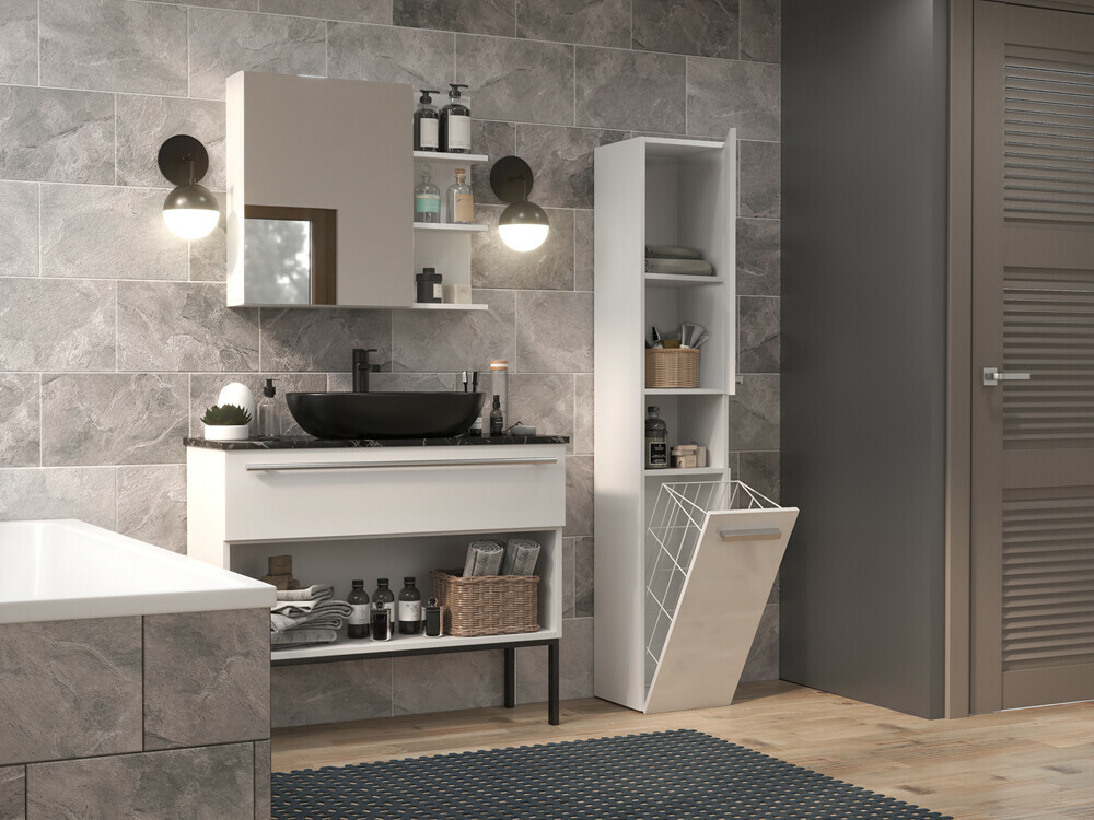 Standing bathroom cabinet Nolmaru 106 (White)