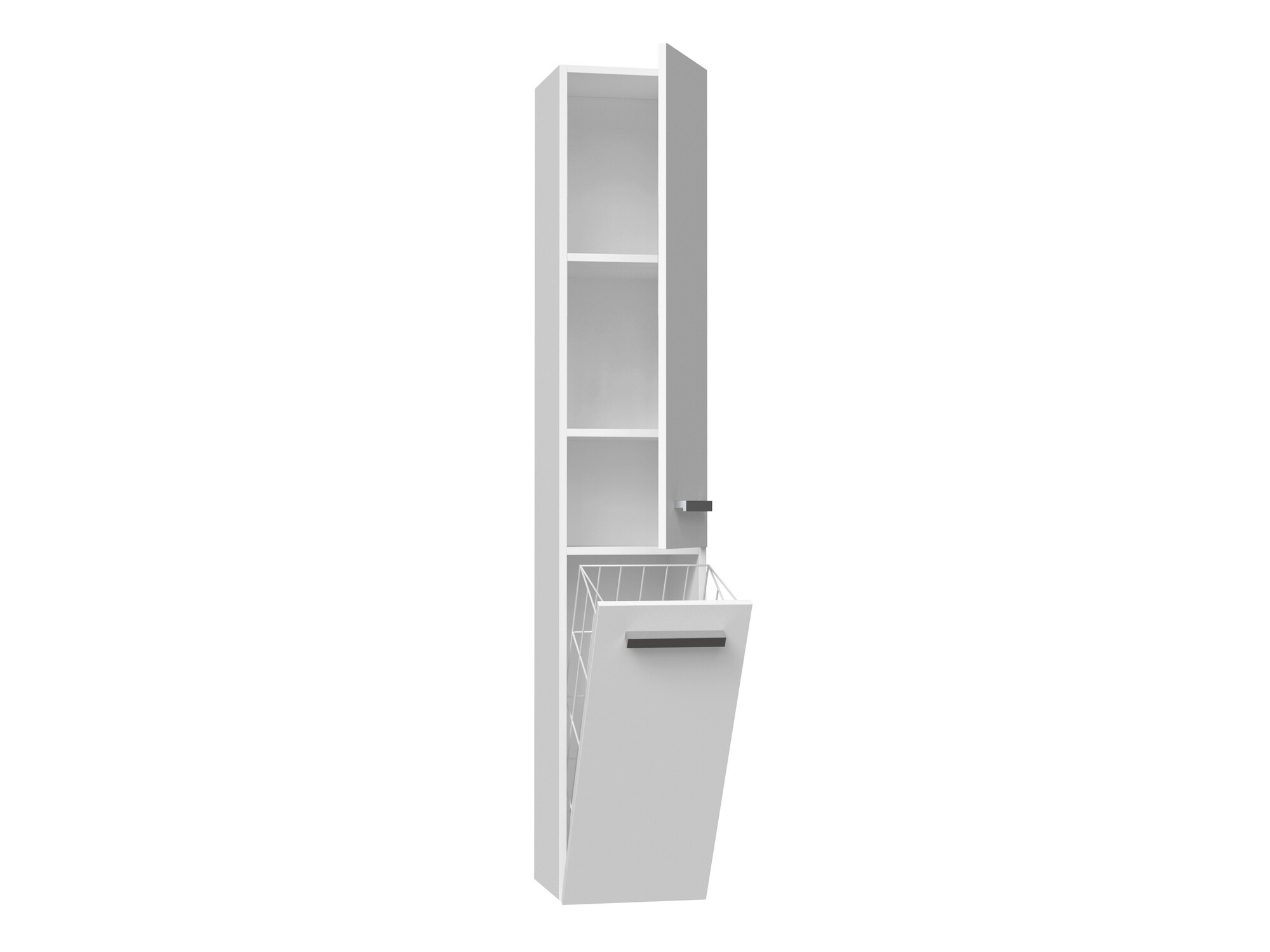 Standing bathroom cabinet Nolmaru 107 (White + Glossy white)