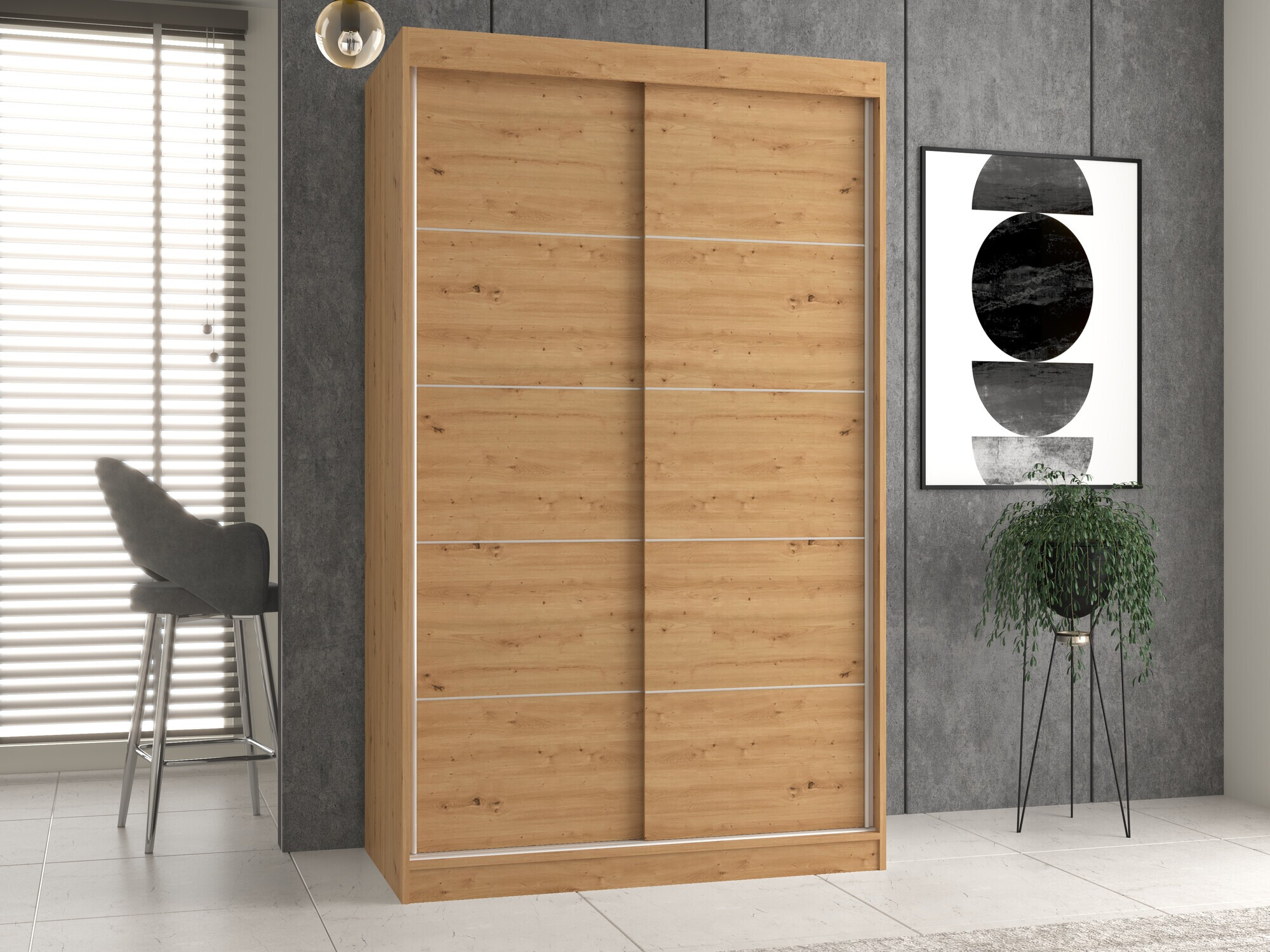 Wardrobe Mandeville 164 (Artisan oak)