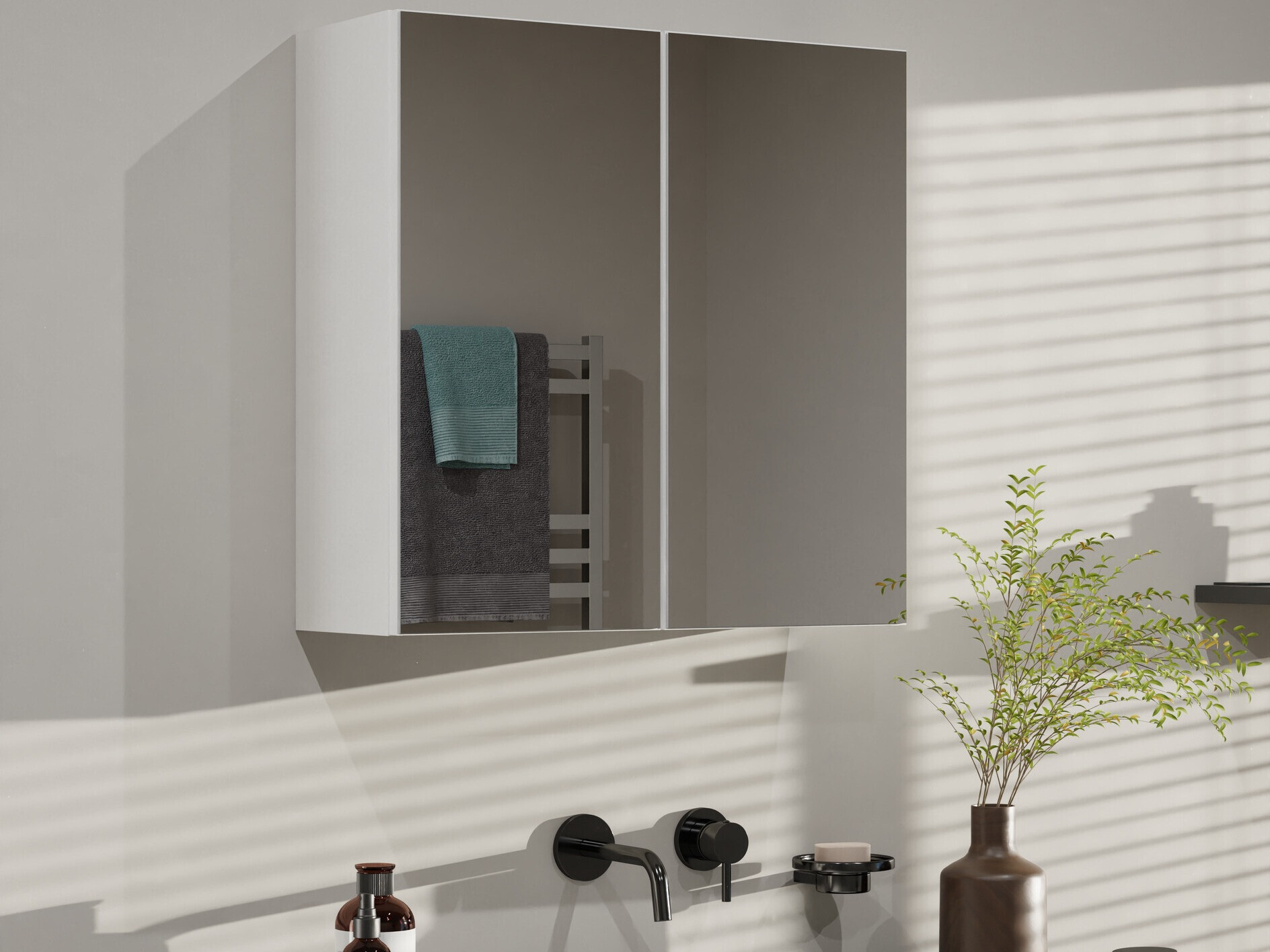 Bathroom mirror cabinet Balelbo 101 (White)