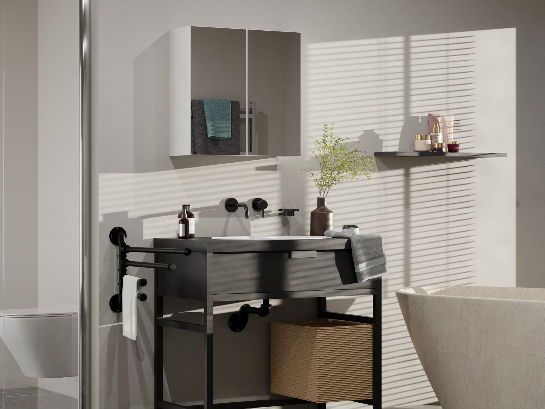 Bathroom mirror cabinet Balelbo 101 (White)