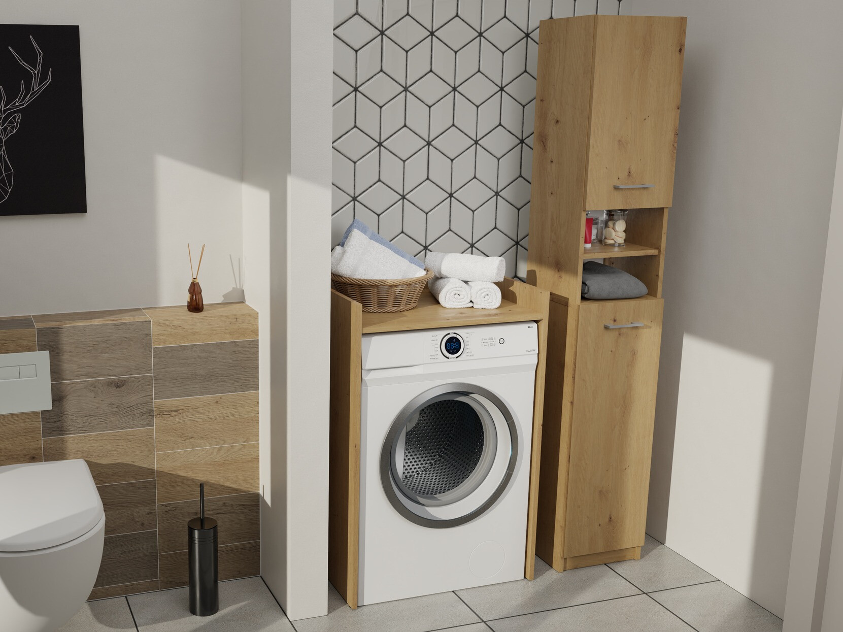 Bathroom shelf Balelbo 102 (Artisan oak)