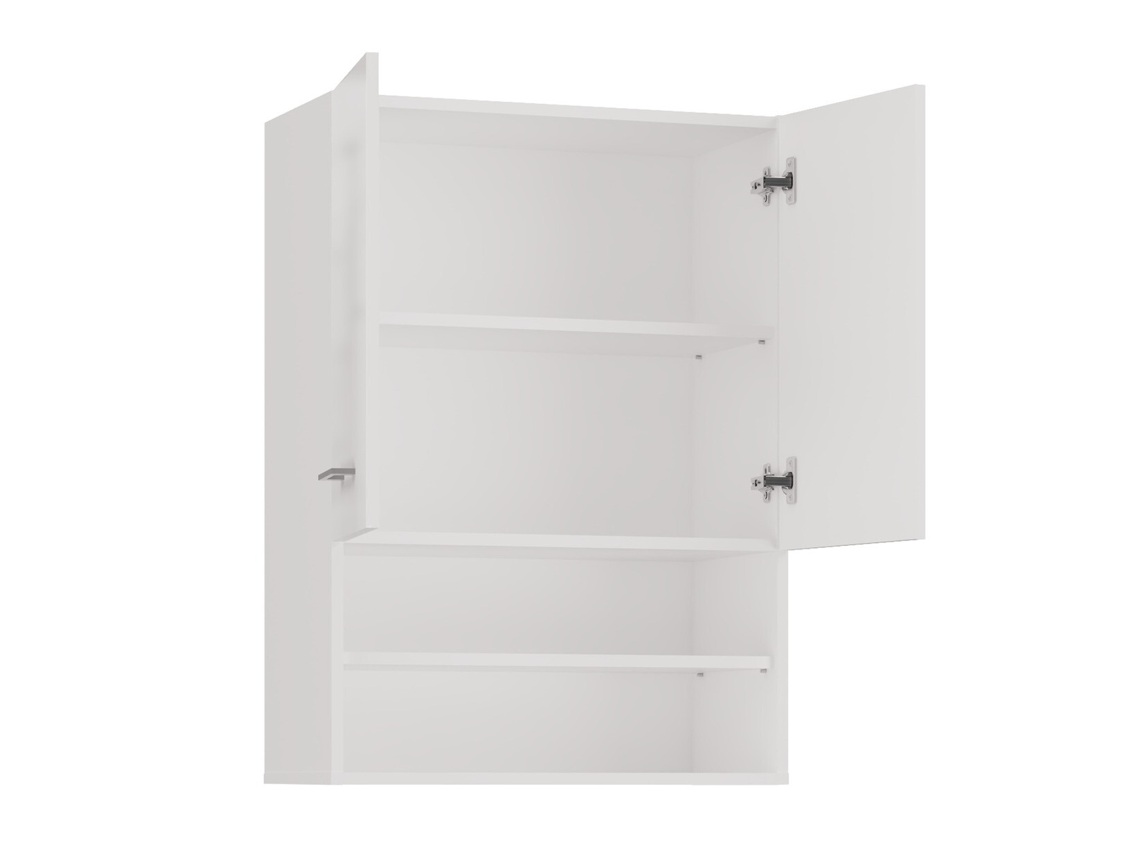 Wall-mounted bathroom cabinet Balelbo 106 (White + Glossy white)