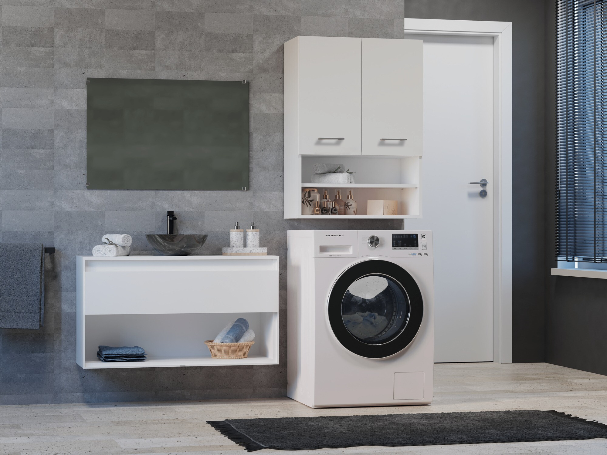 Wall-mounted bathroom cabinet Balelbo 106 (White)