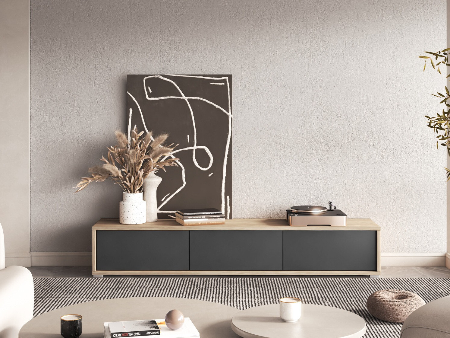 TV stand Austin 324 (Oak + Anthracite)