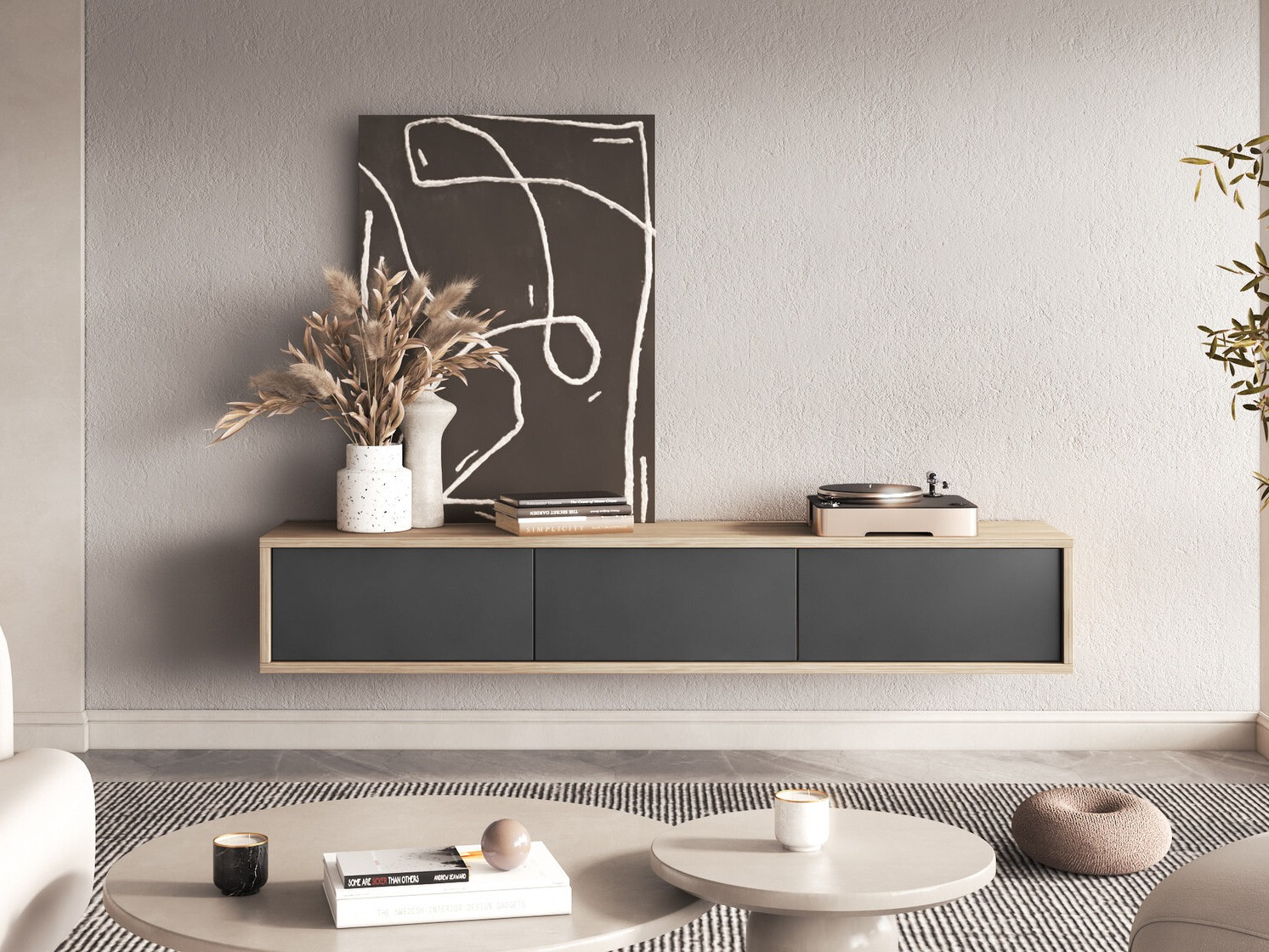 TV stand Austin 324 (Oak + Anthracite)