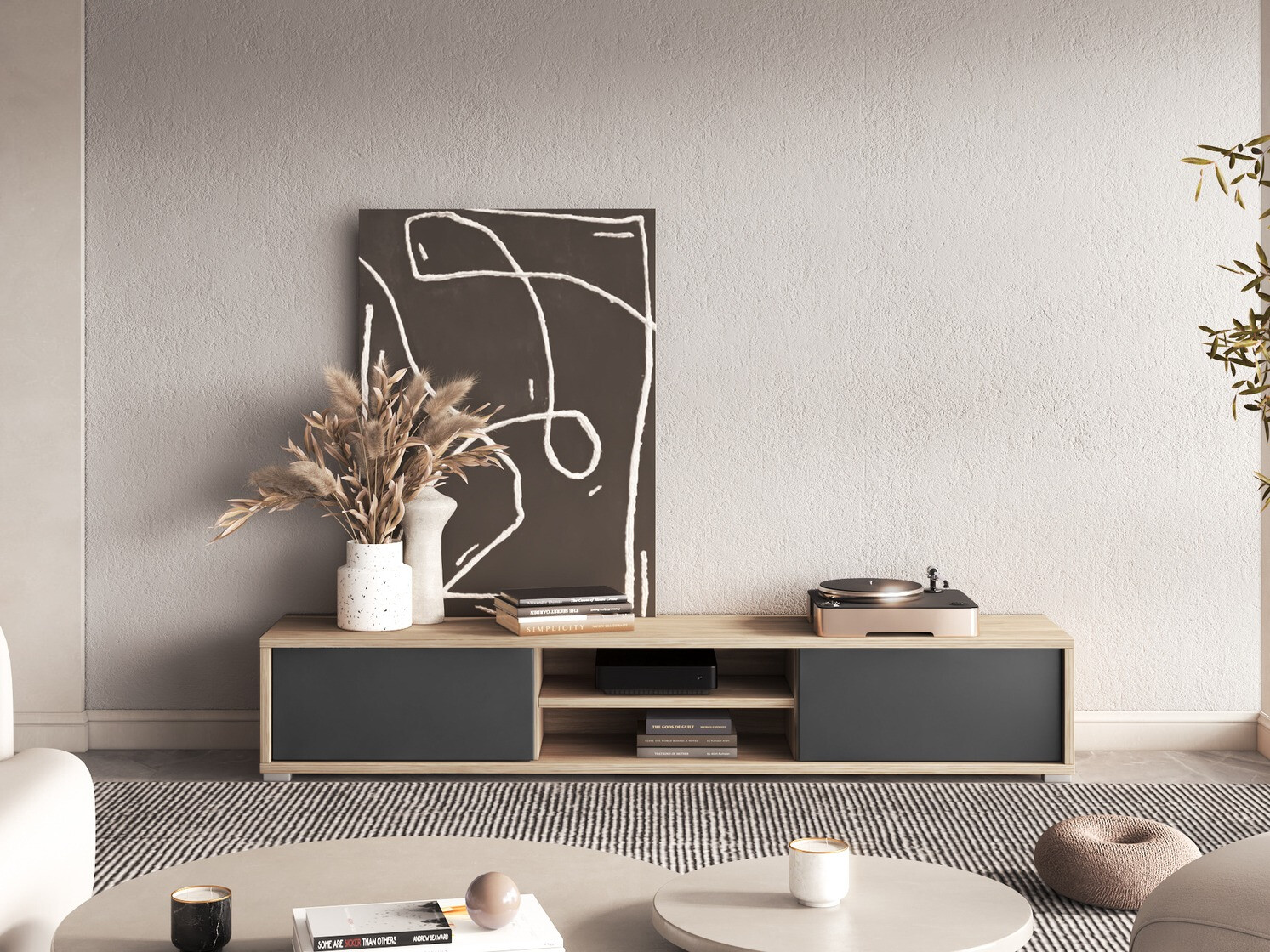 TV stand Austin 326 (Oak + Anthracite)