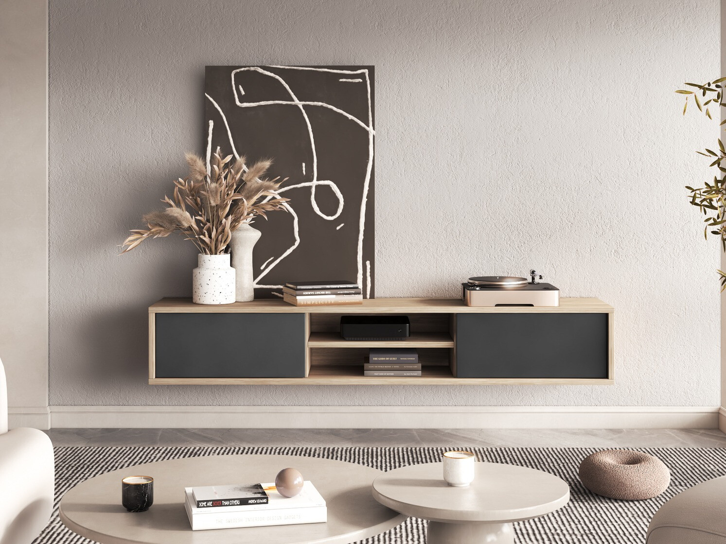 TV stand Austin 326 (Oak + Anthracite)